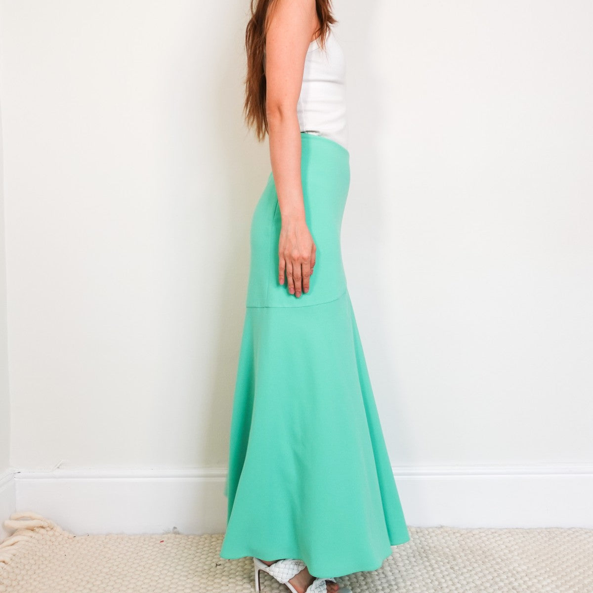 Crepe green skirt RRP £1k