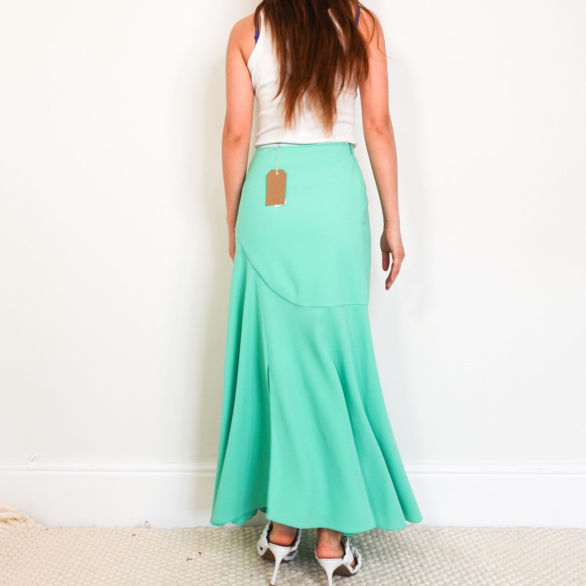 Crepe green skirt RRP £1k