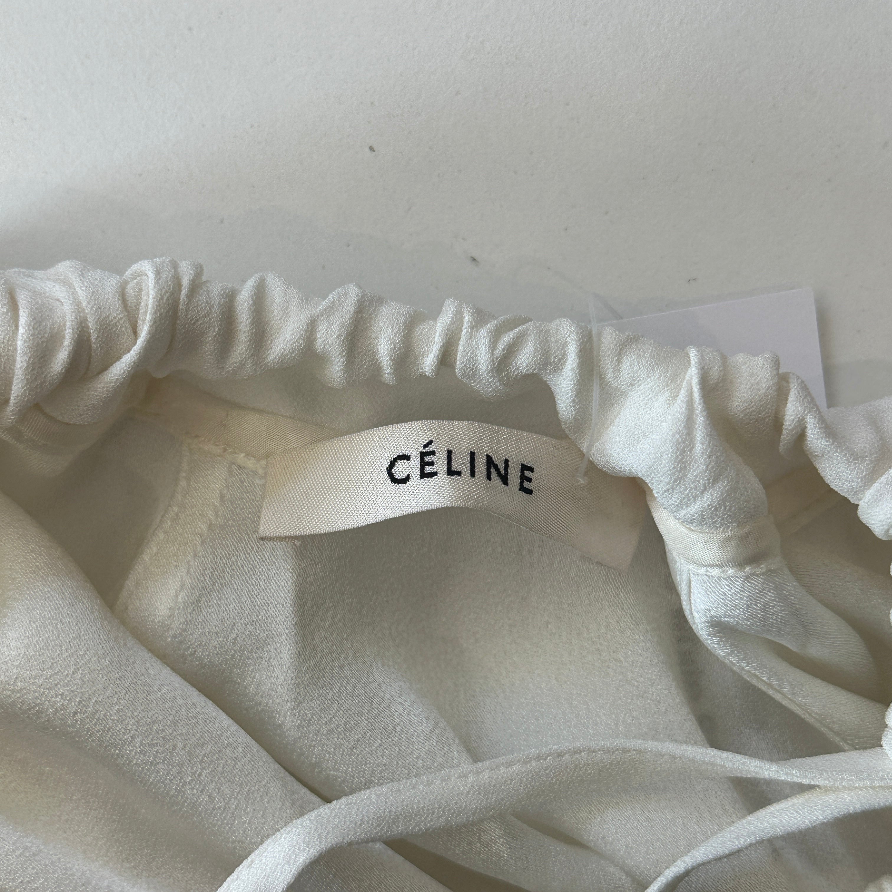 Celine White Tie Blouse (RRP £850) | Authentic Preloved