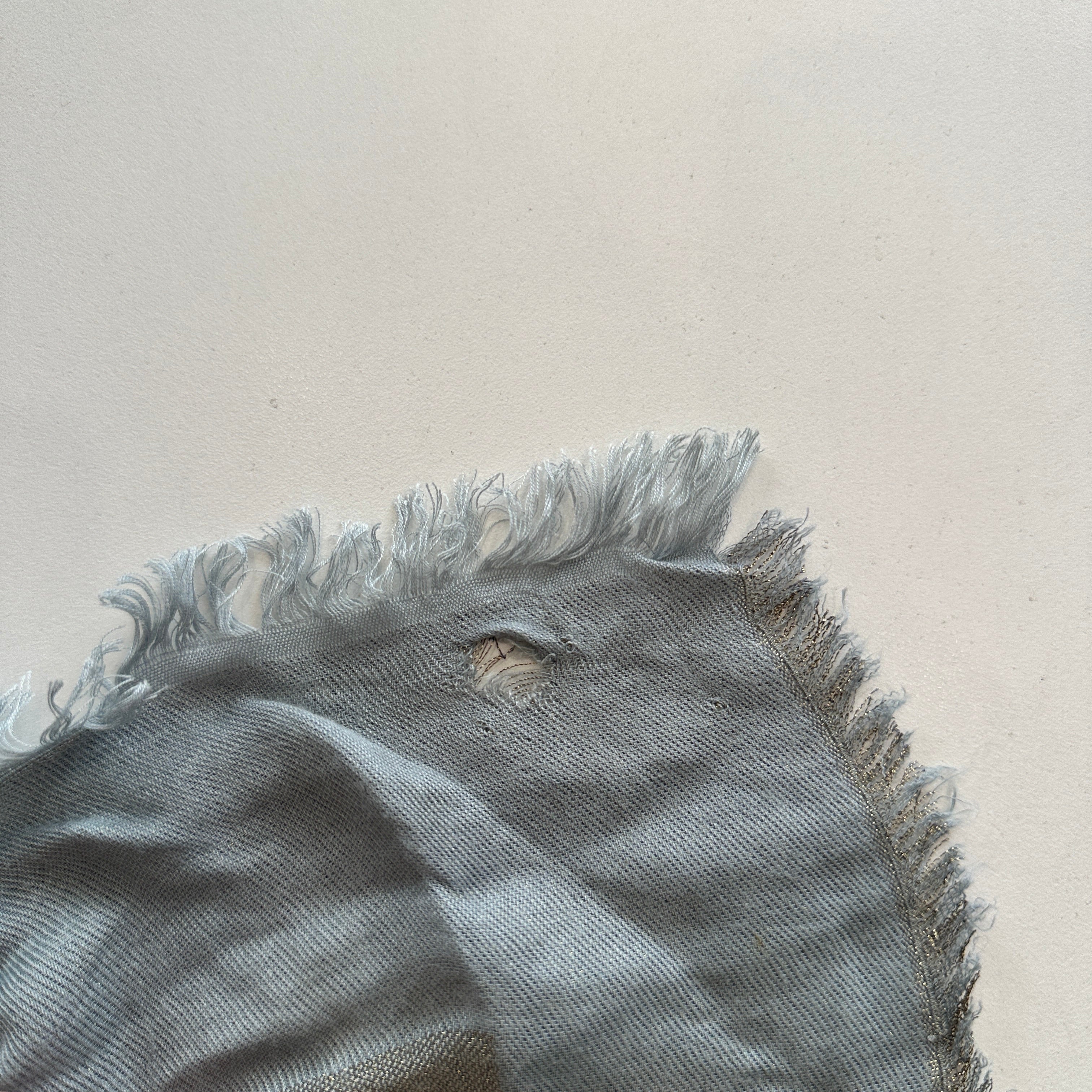 Louis Vuitton Blue and Silver Monogram Scarf (RRP £535) | Authentic Preloved FINAL SALE