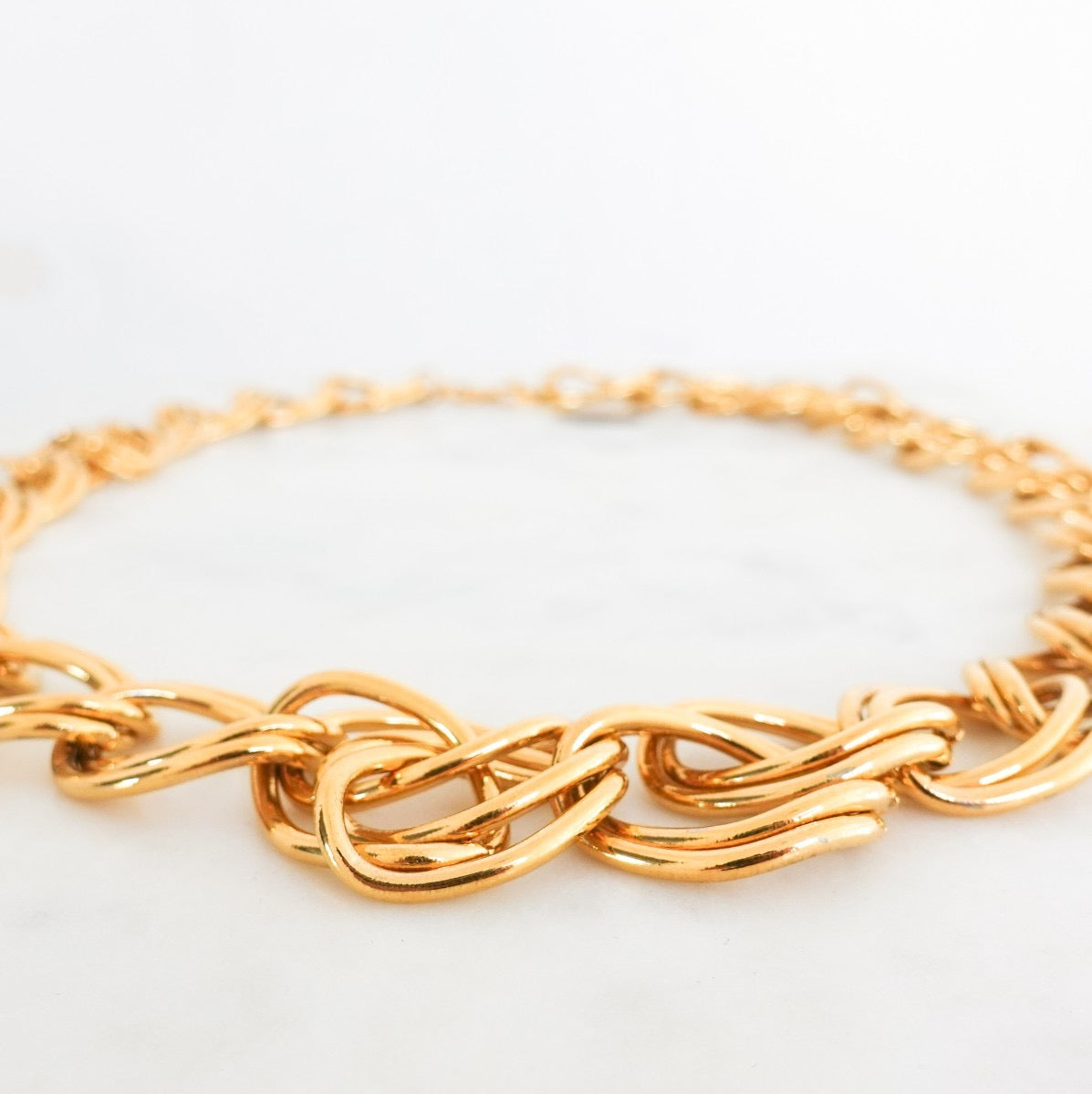 Napier long heavy double link gold plated chain 1980s