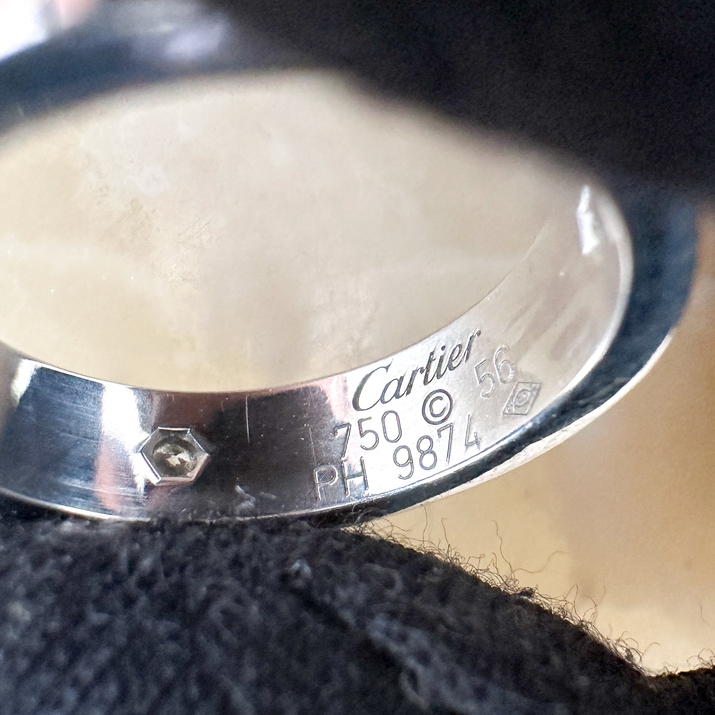 Cartier Love Ring Classic Model with 3 Diamonds in White Gold - Size 56 (RRP £4200) | Authentic Preloved FINAL SALE