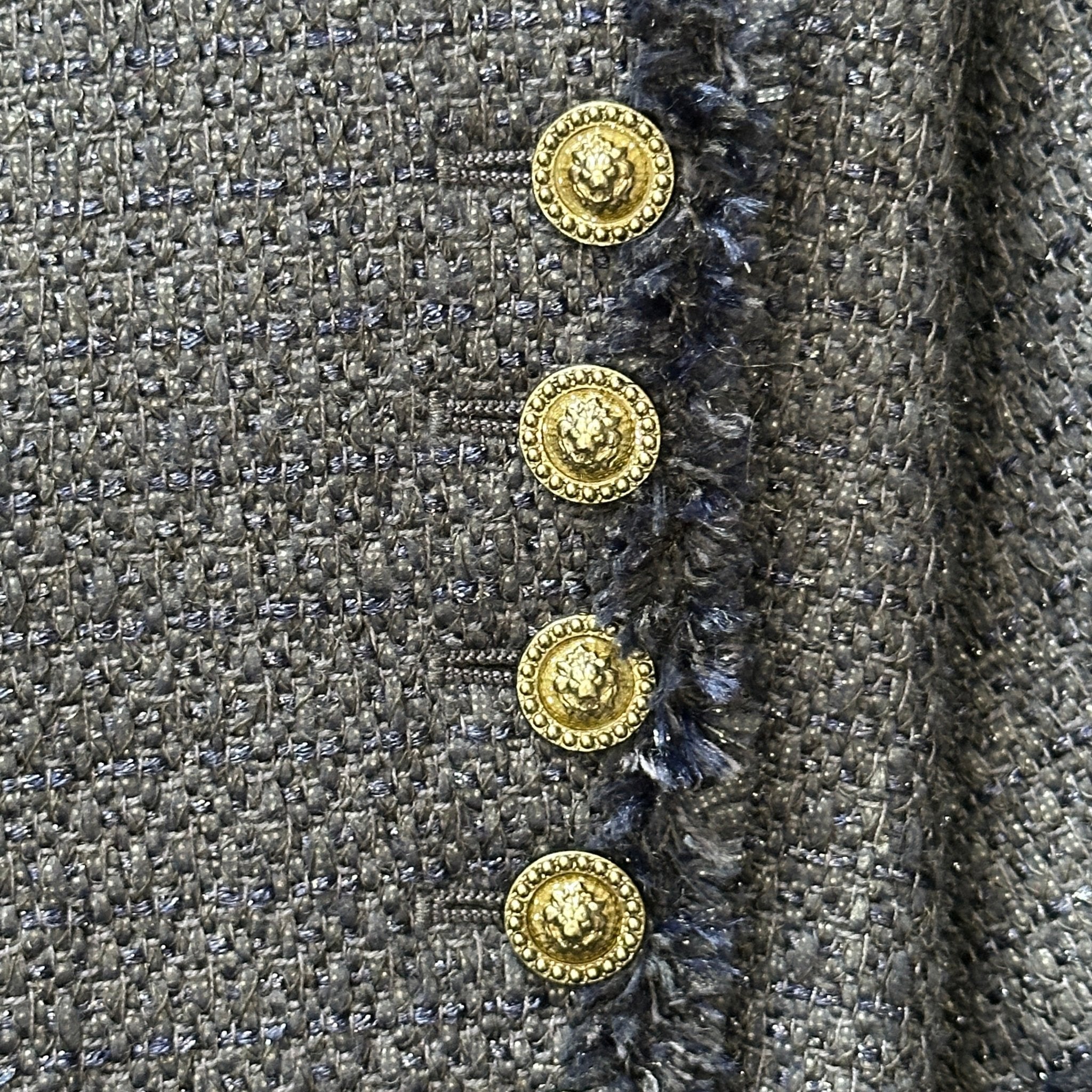 Chanel Navy Blue Boucle Zip Jacket RRP £3000 | Authentic Preloved - Reloved Again