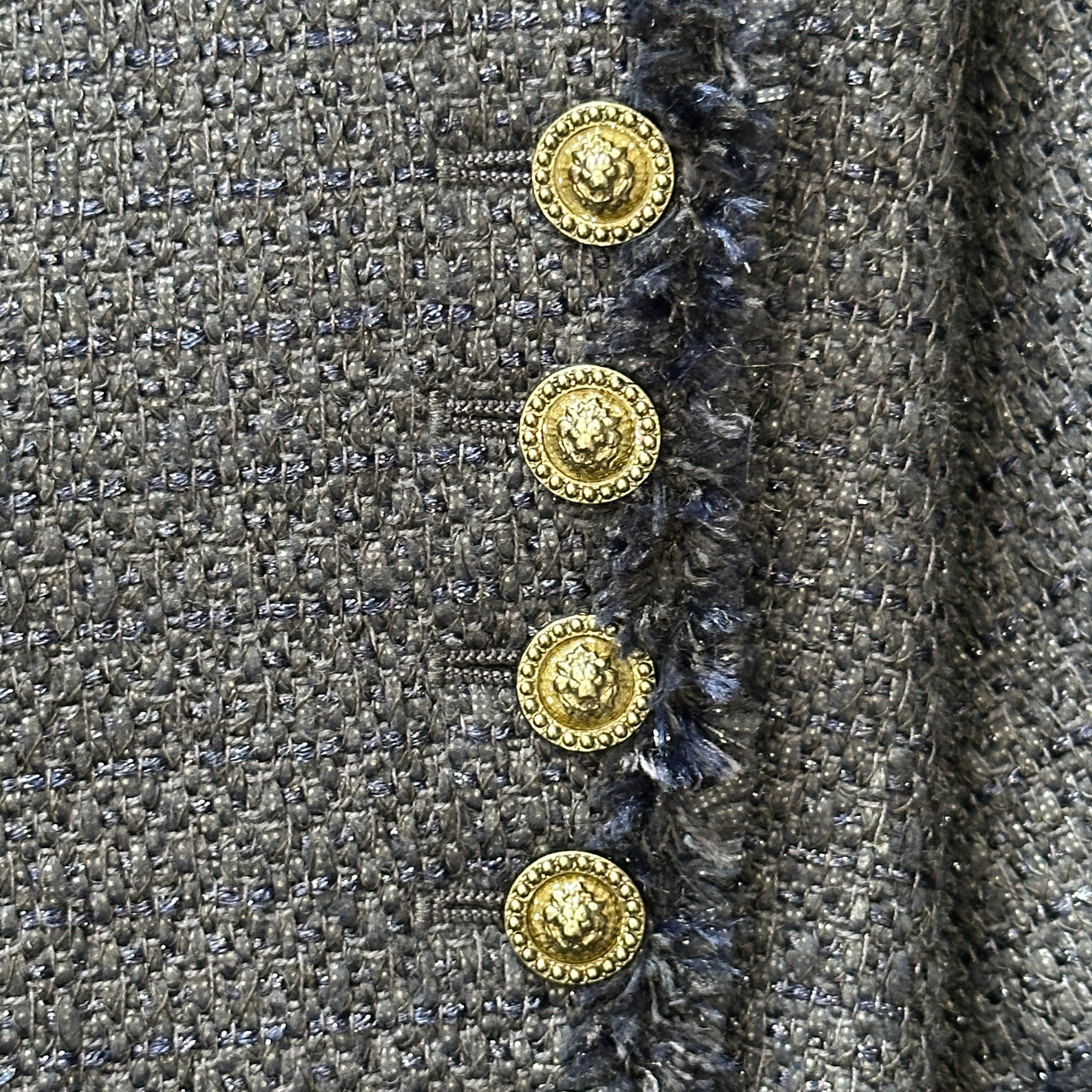 Chanel Navy Blue Boucle Zip Jacket RRP £3000 | Authentic Preloved