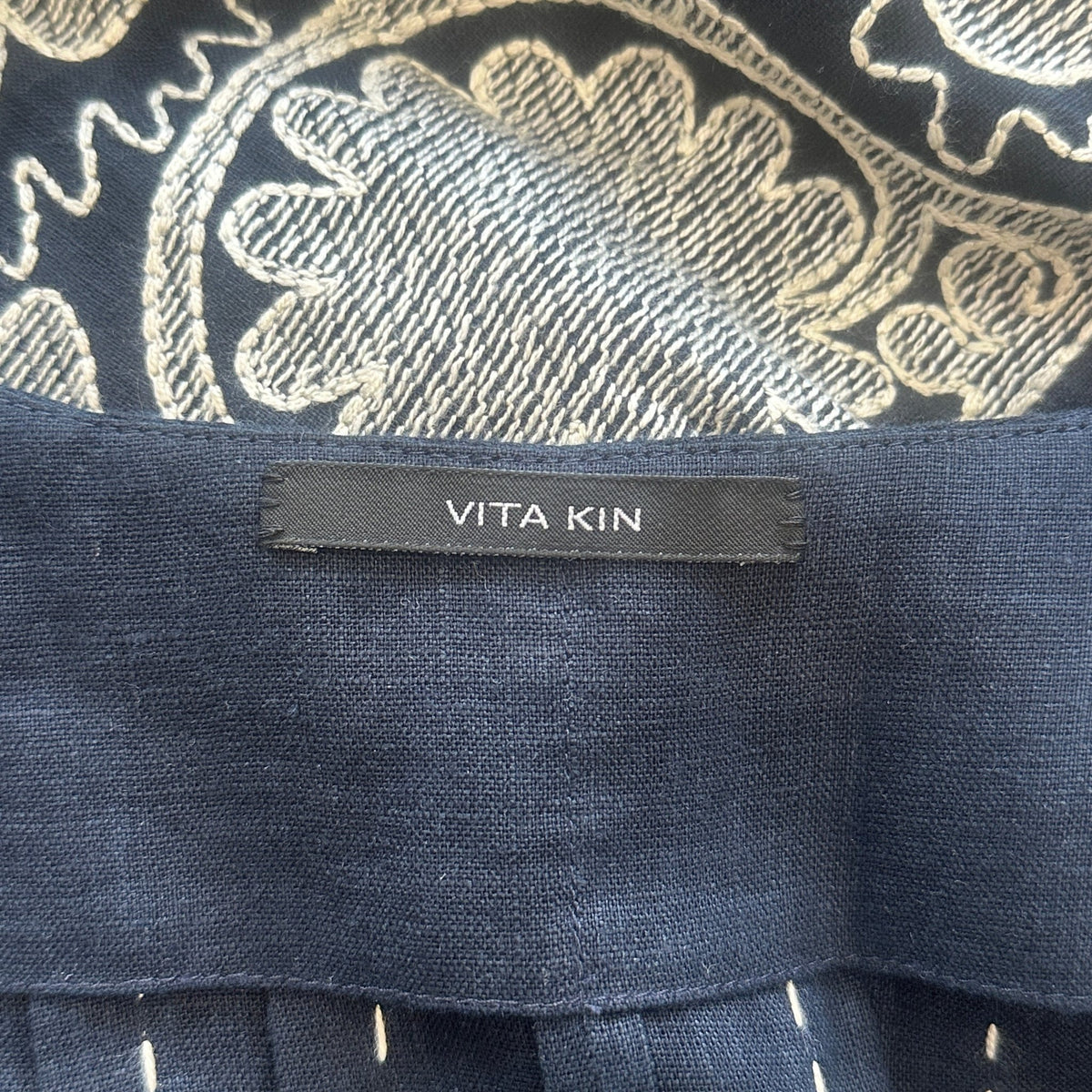 Vita Kin Navy Embroidered Dress (RRP £1600) | Authentic & Preloved - Reloved Again