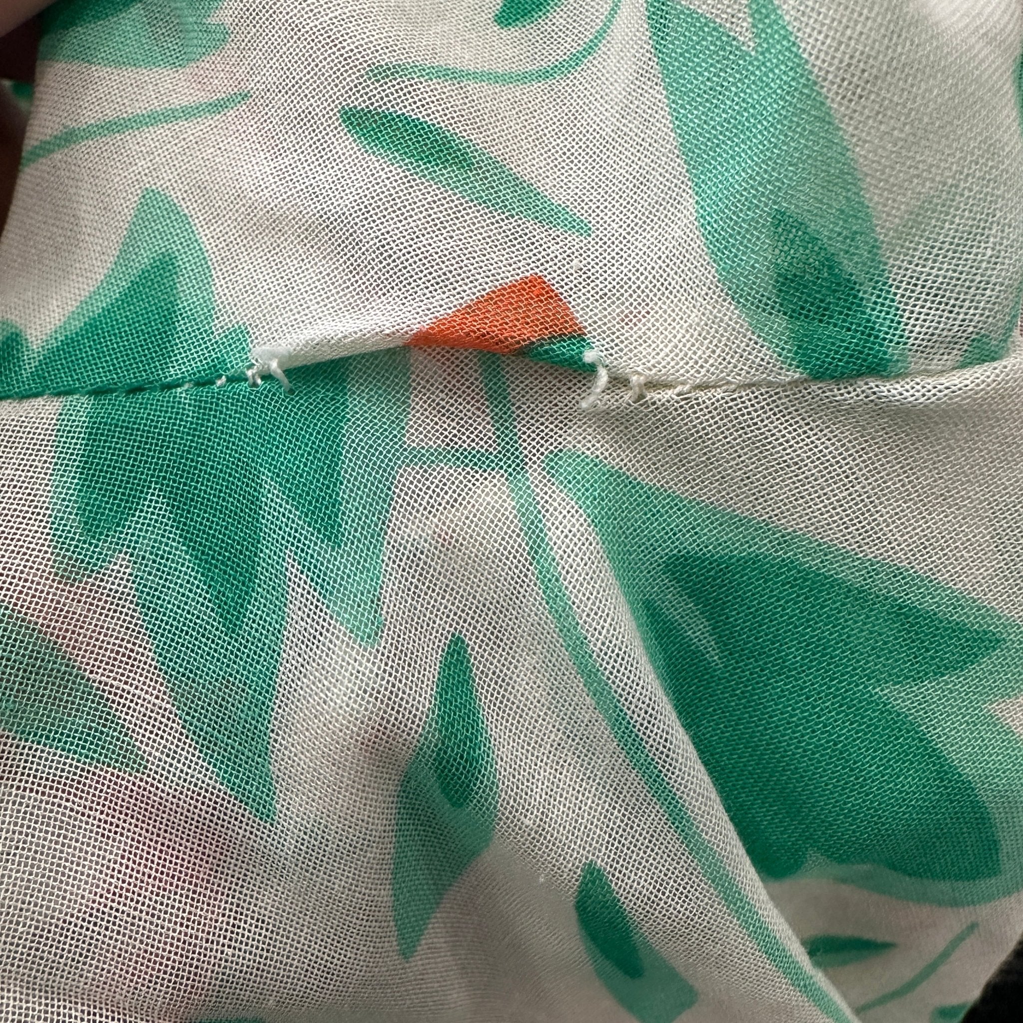 Saint Laurent Floral Print Smocked Dress in White, Green & Red (RRP £450) | Authentic & Preloved - Reloved Again