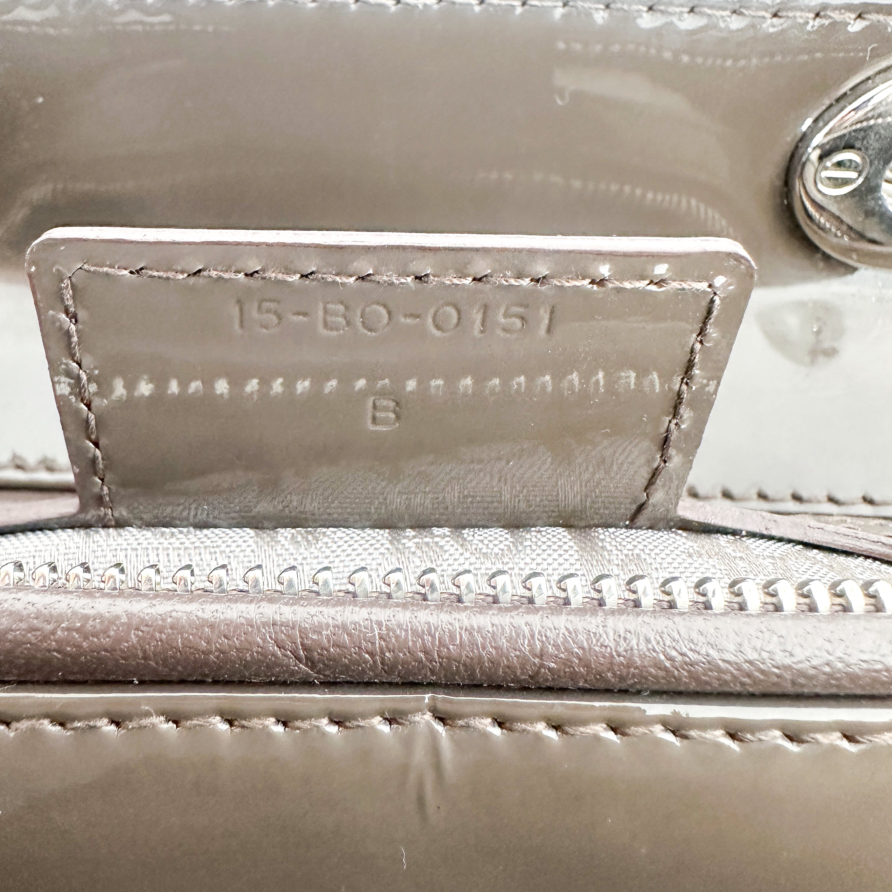 Dior Patent Cannage Large Lady Dior in Grey RRP £5600 | Authentic Preloved