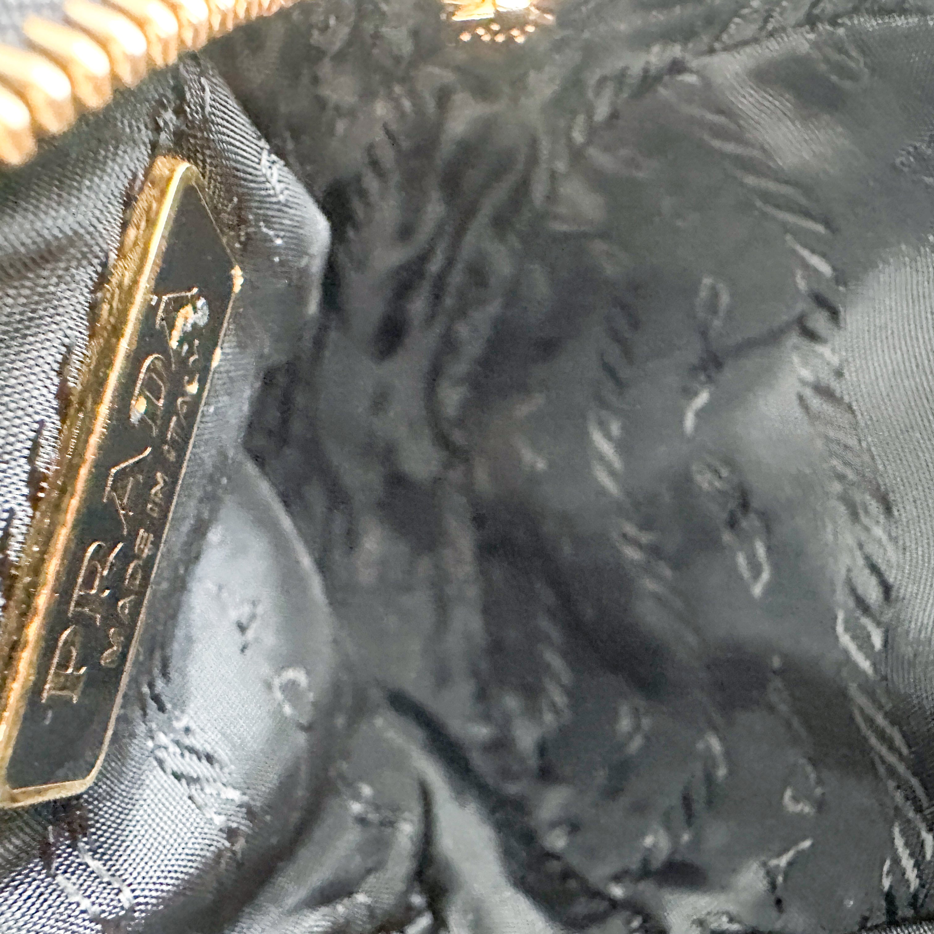 Prada Black Velvet Floral Coin Purse Charm RRP £520 | Authentic Preloved
