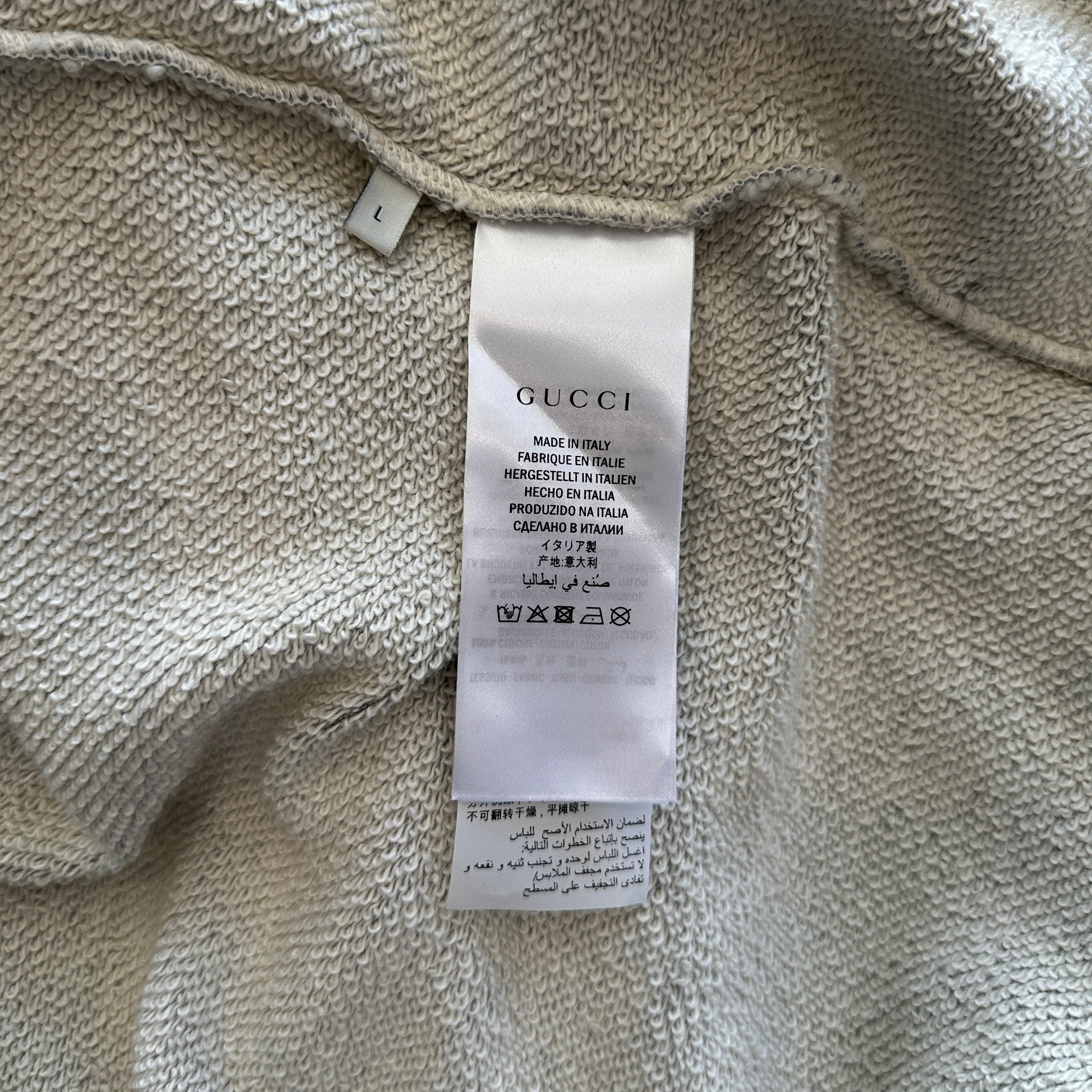 NEW Gucci Grey Hooded Zip-Up Sweatshirt with Retro Logo Stripe (RRP £600) | Authentic Preloved