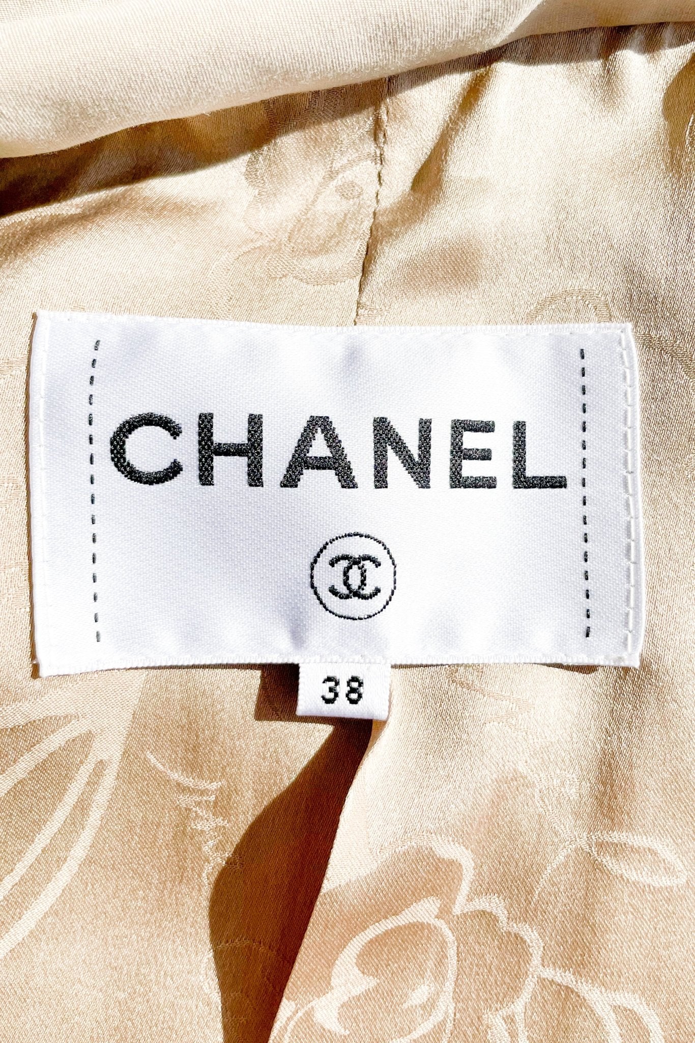 Chanel Beige Parka with Iconic Chain Belt twill RRP £3000 | Authentic Preloved - Reloved Again