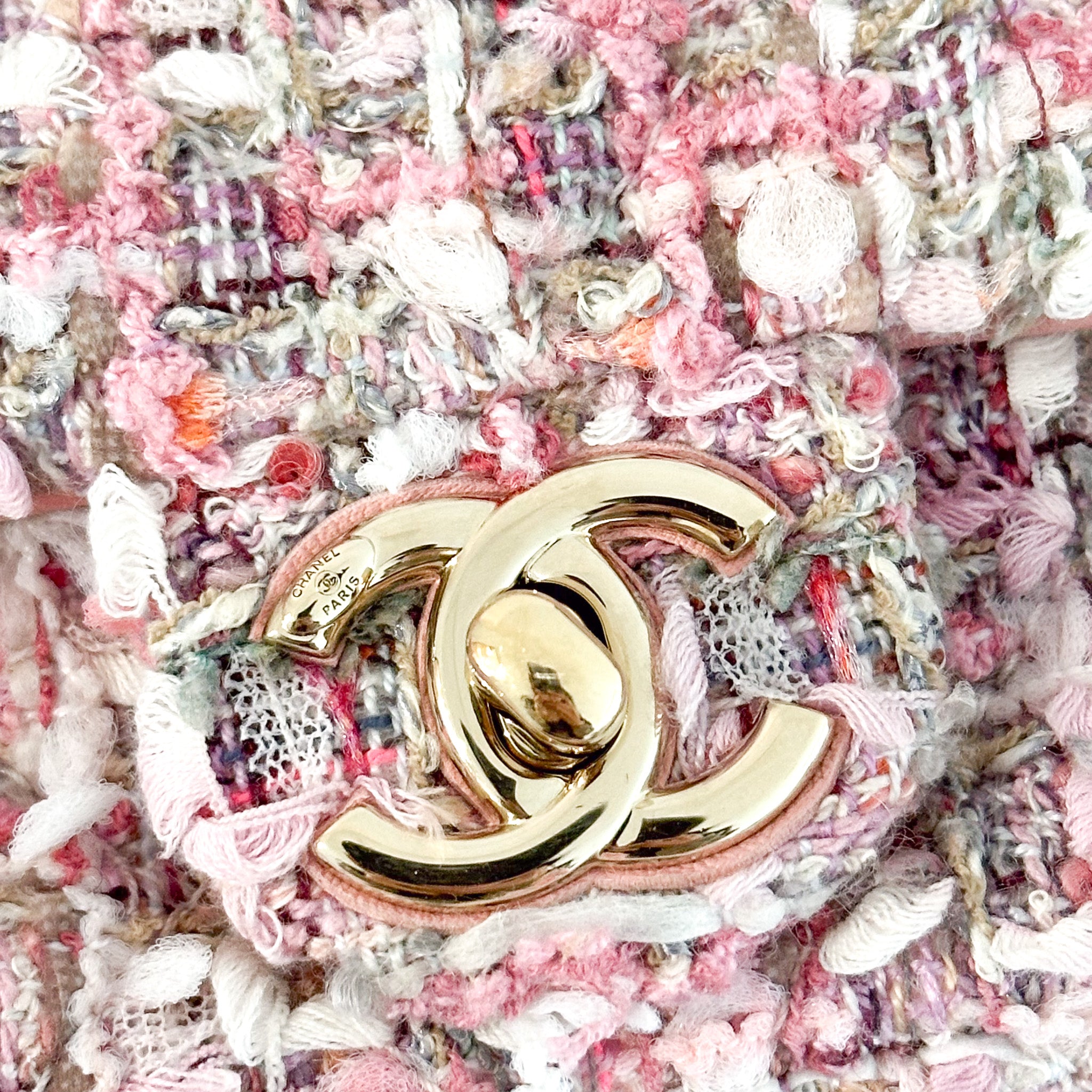 Chanel Pink Tweed Pearl Handle Mini Flap Bag RRP £4420 | Authentic Preloved - Reloved Again
