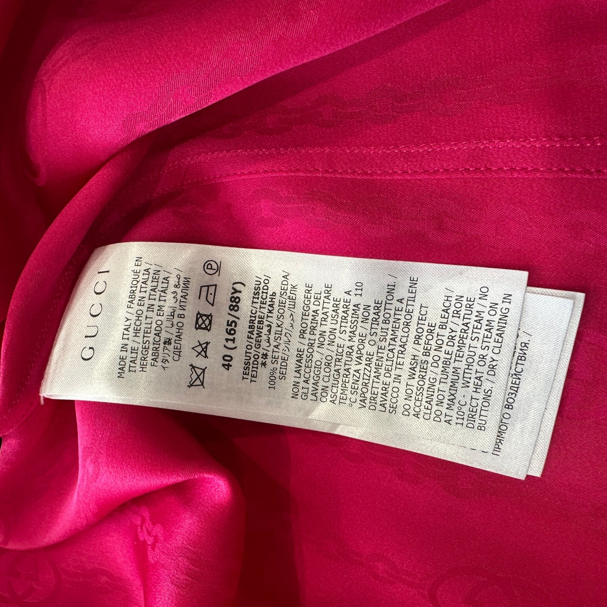 Gucci Pink GG Silk Jacquard Shirt RRP £1250 | Authentic Preloved - Reloved Again