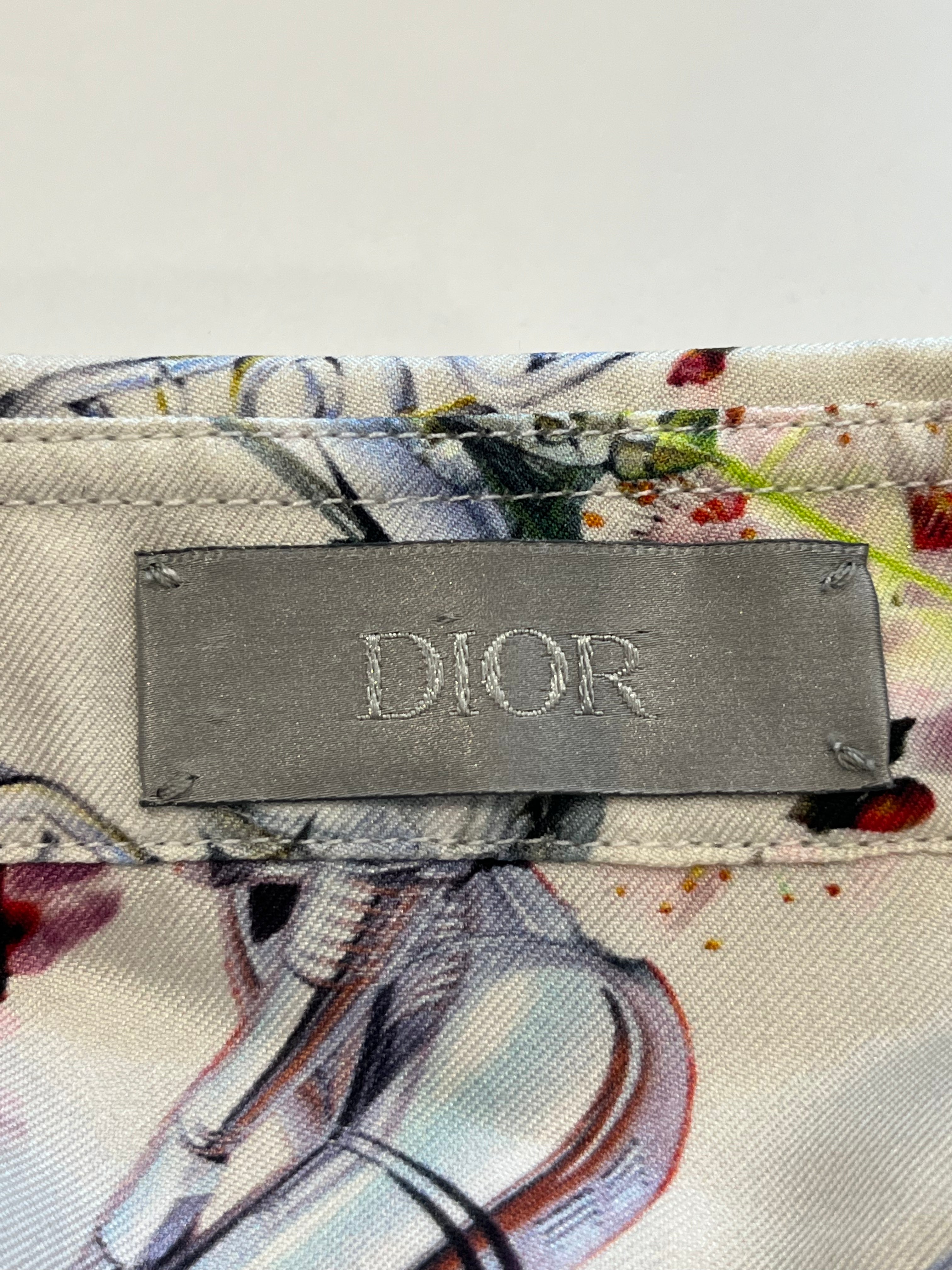 Dior x Hajime Sorayama Cherry Blossom and Robot Silk Shirt (RRP £1200) | Authentic Preloved