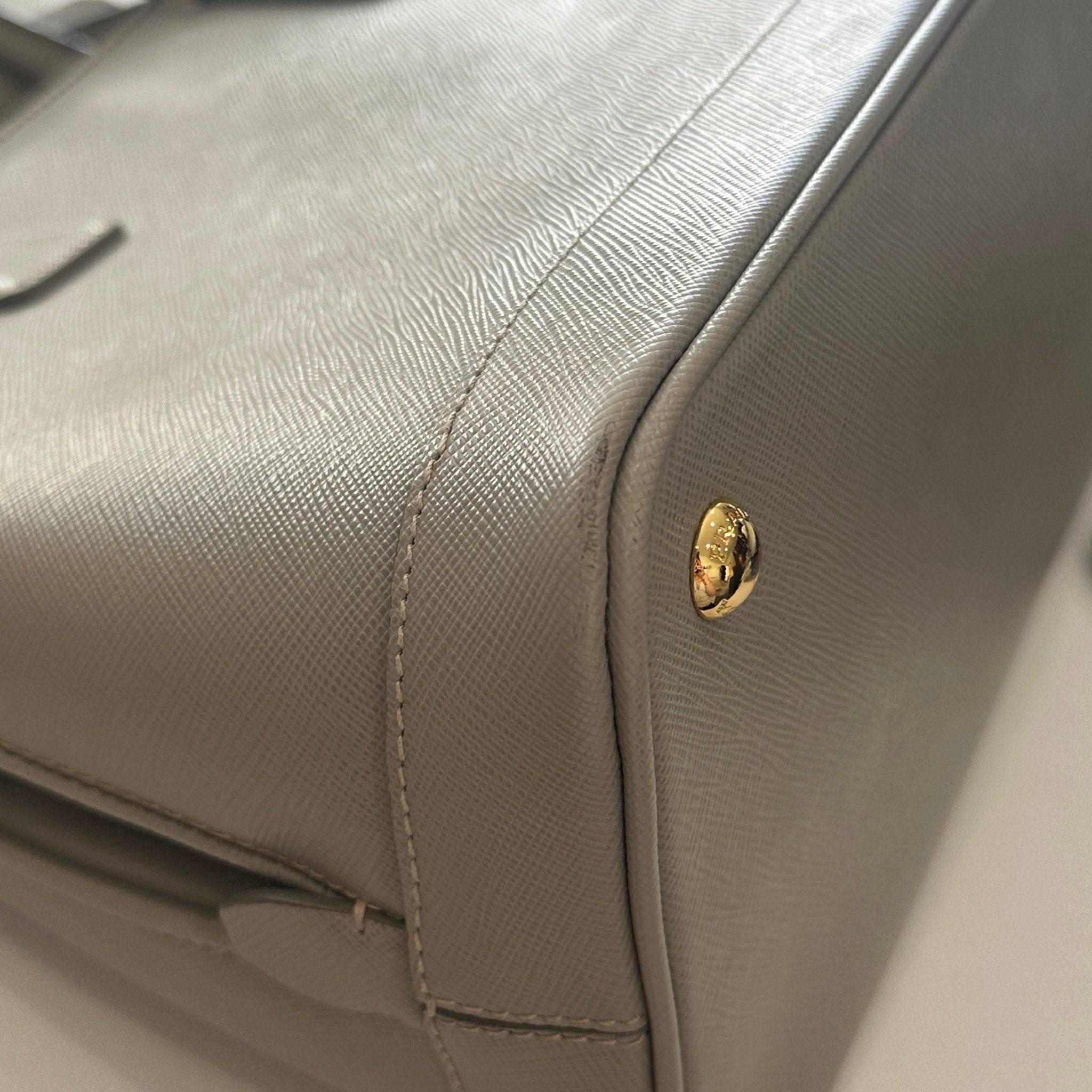 Prada Double Saffiano Leather Tote in Grey (RRP £2500) | Authentic Preloved