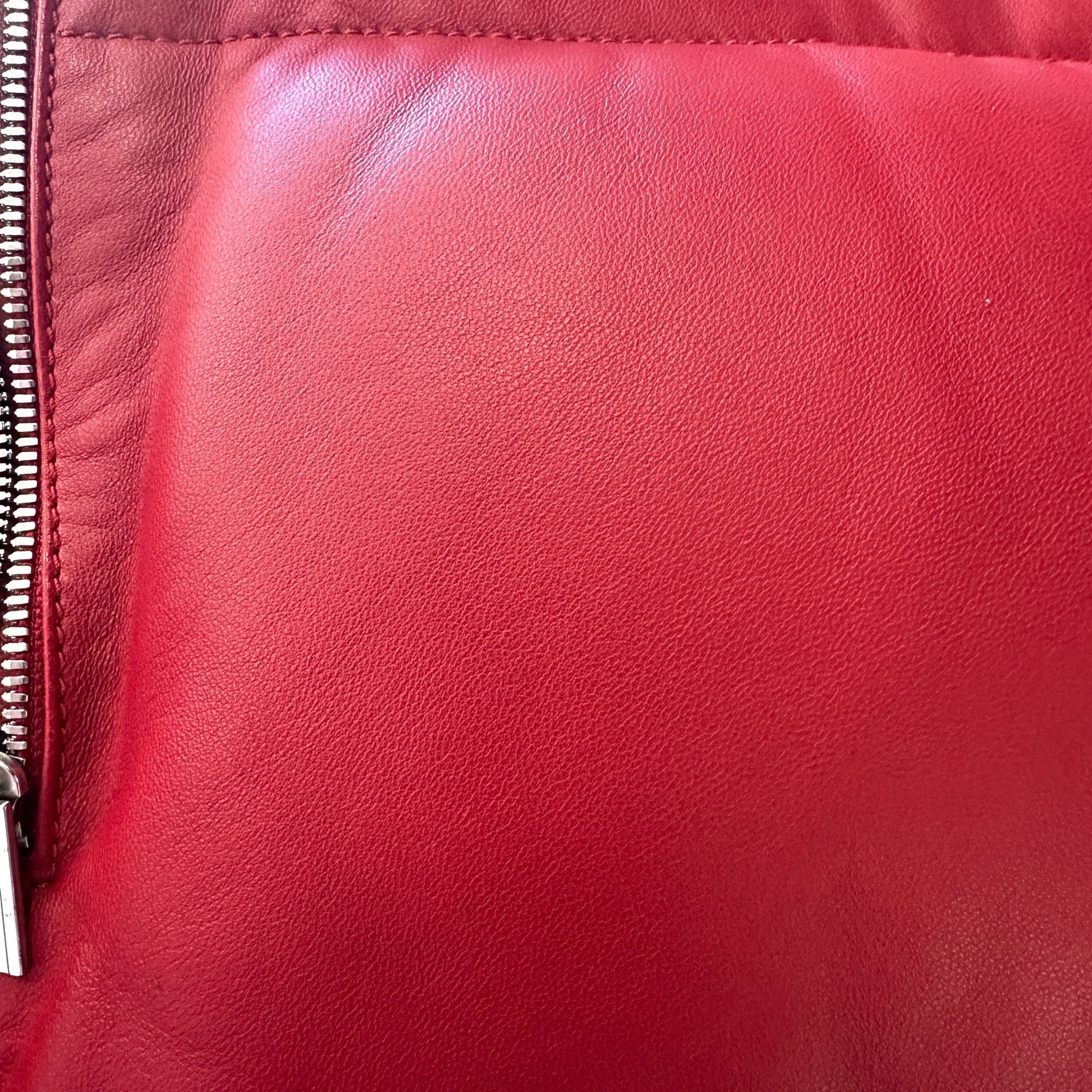 Hermès Red Lambskin Leather Down Puffer Jacket - RARE (RRP £12,000) | Authentic Preloved - Reloved Again