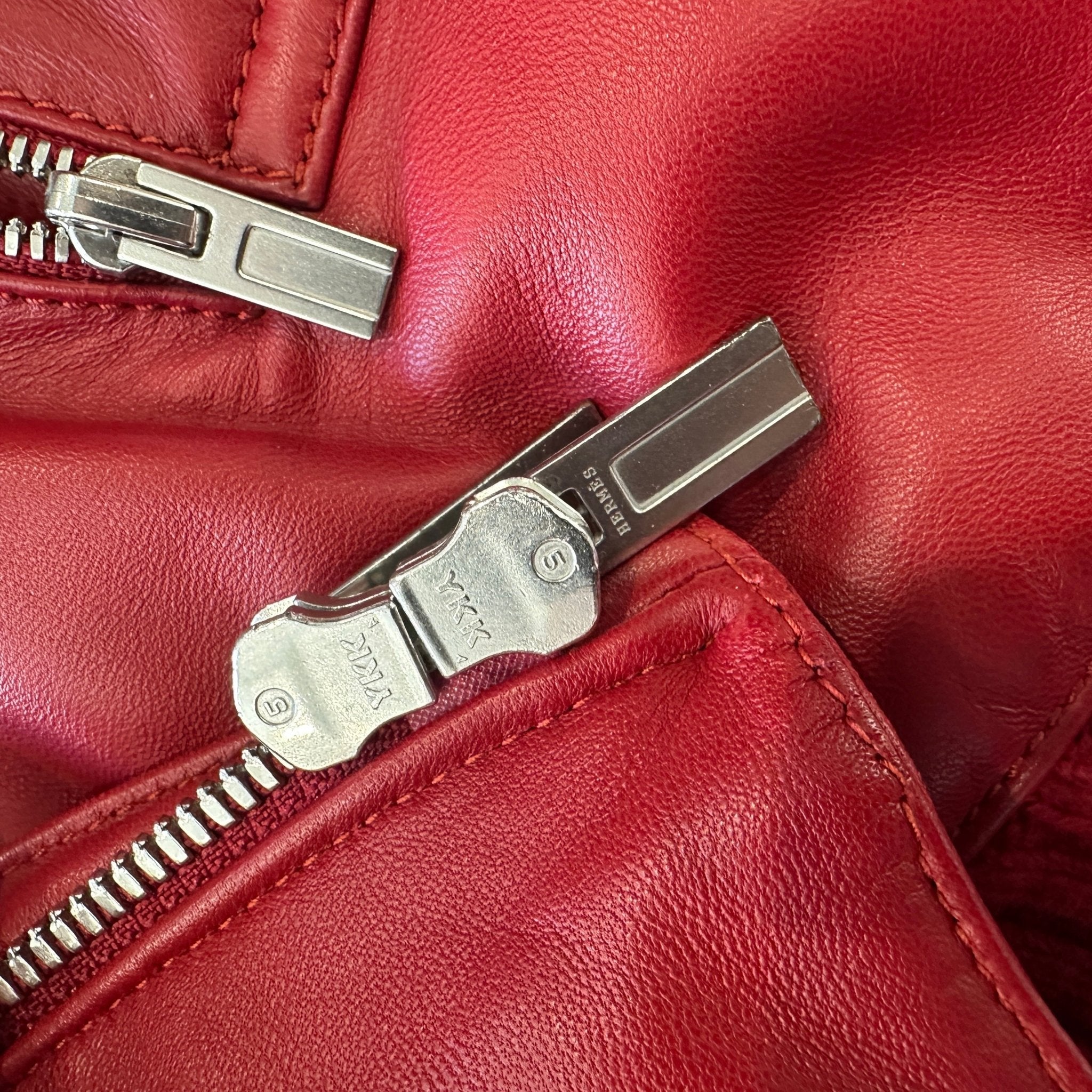 Hermès Red Lambskin Leather Down Puffer Jacket - RARE (RRP £12,000) | Authentic Preloved - Reloved Again