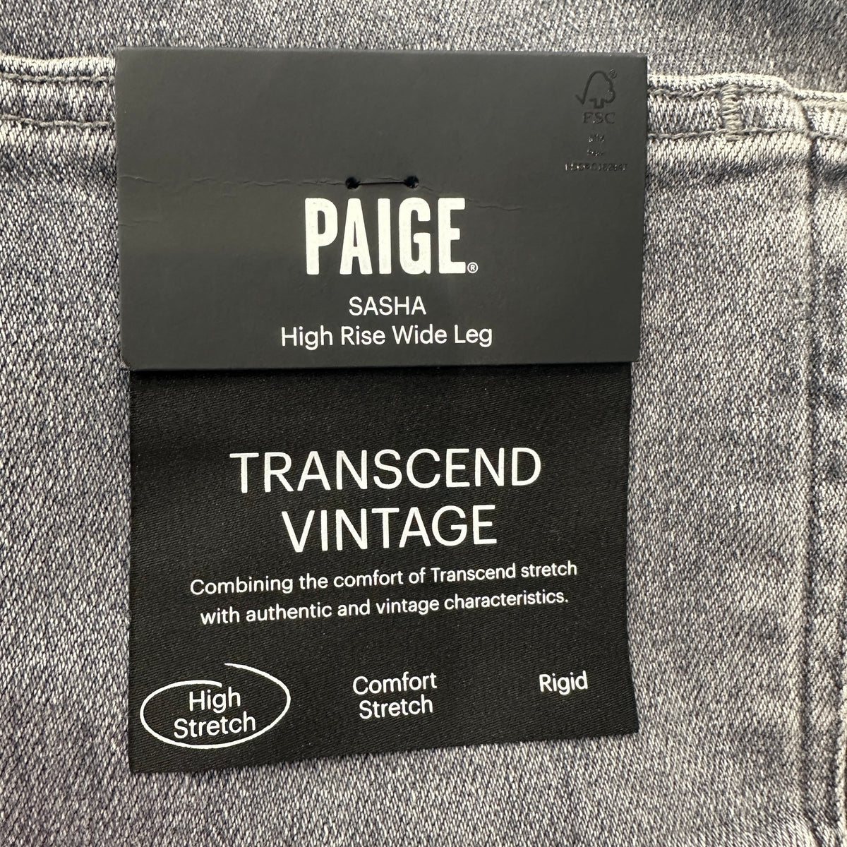 NEW PAIGE Sasha High-Rise Wide-Leg Jeans in Smokey Grey (RRP £290) | Authentic Preloved FINAL SALE