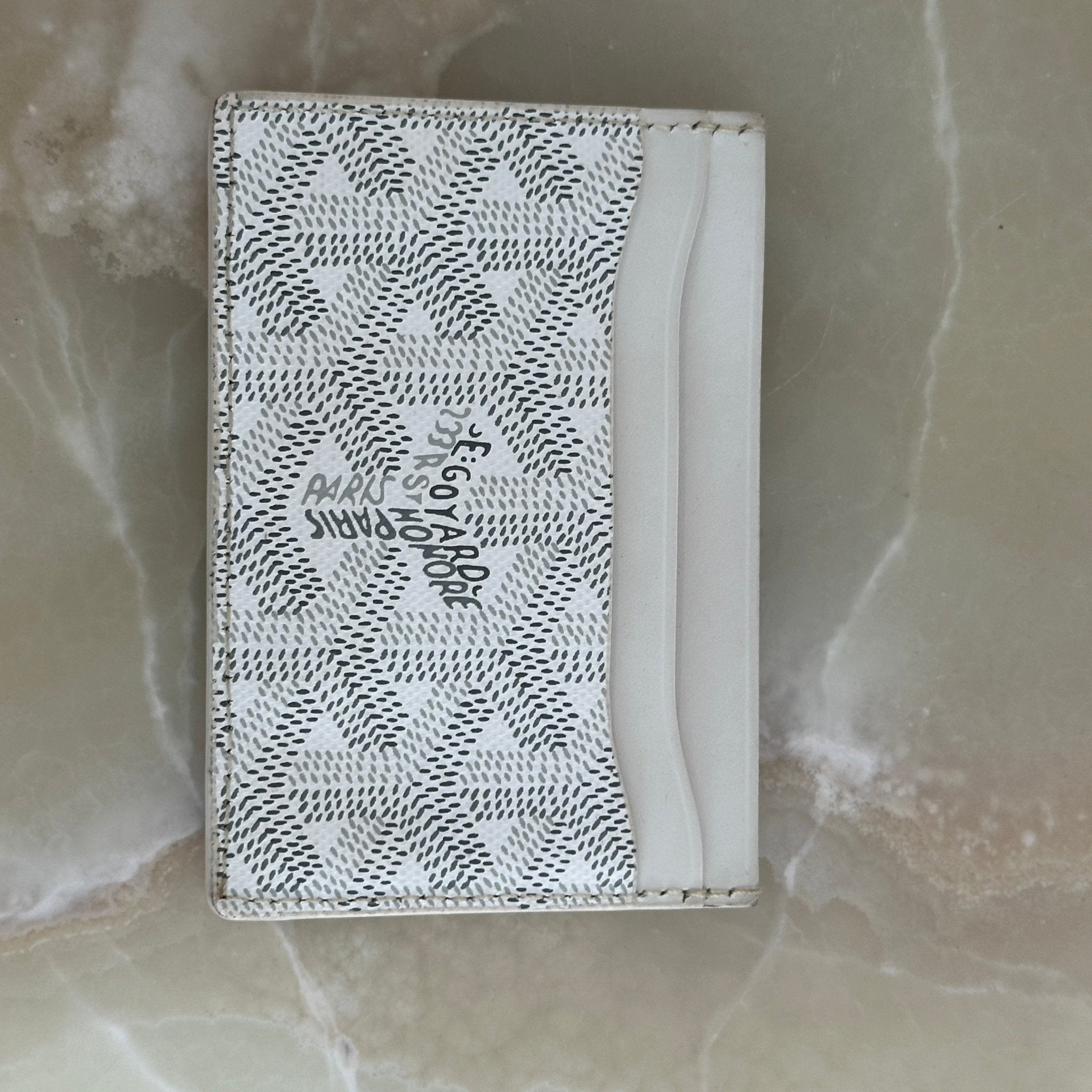 Goyard Saint-Sulpice Card Wallet in White Goyardine Canvas (RRP £400) | Authentic Preloved - Reloved Again