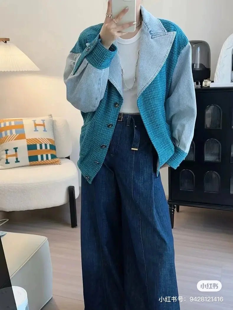 Chanel Peacock Blue Silhouette Woven Denim Jacket RRP £ 4420 | Authentic Preloved - Reloved Again