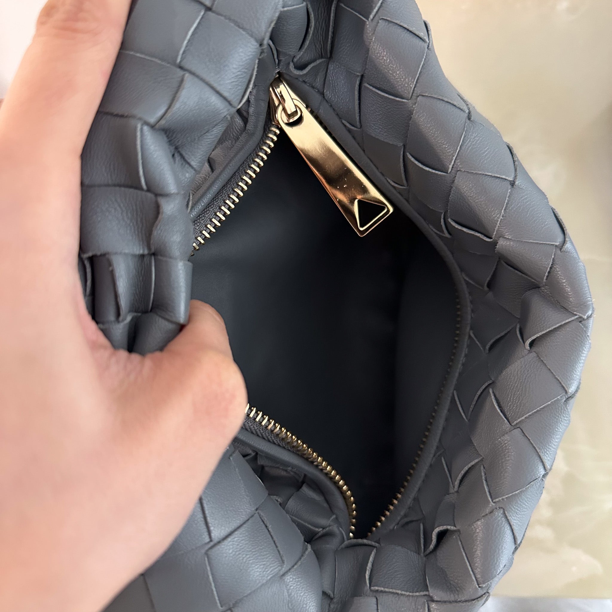 Bottega Veneta Mini Jodie - Grey Intrecciato (Authentic Preloved)
