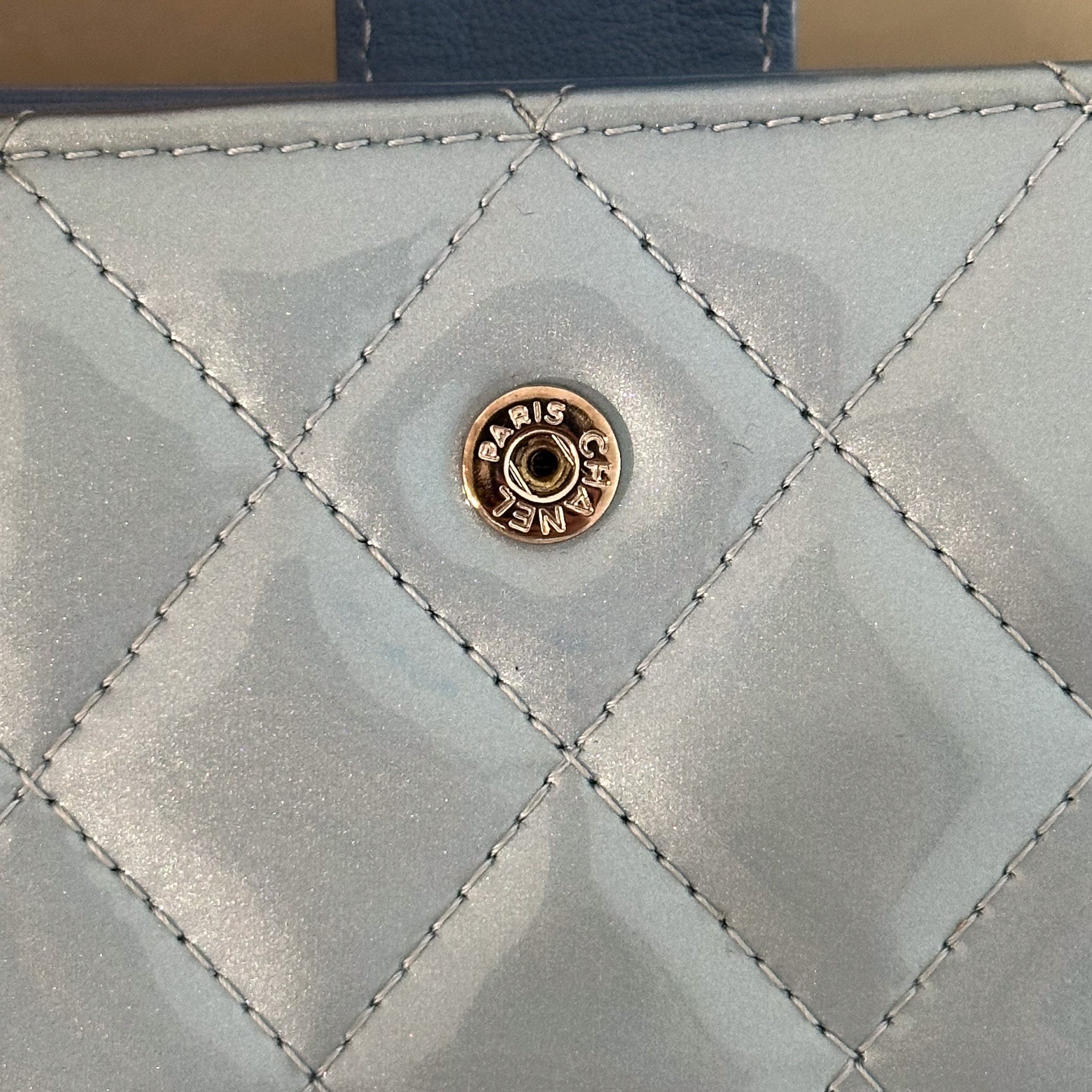 Chanel Patent Wallet in Light Blue RRP £1000 | Authentic Preloved