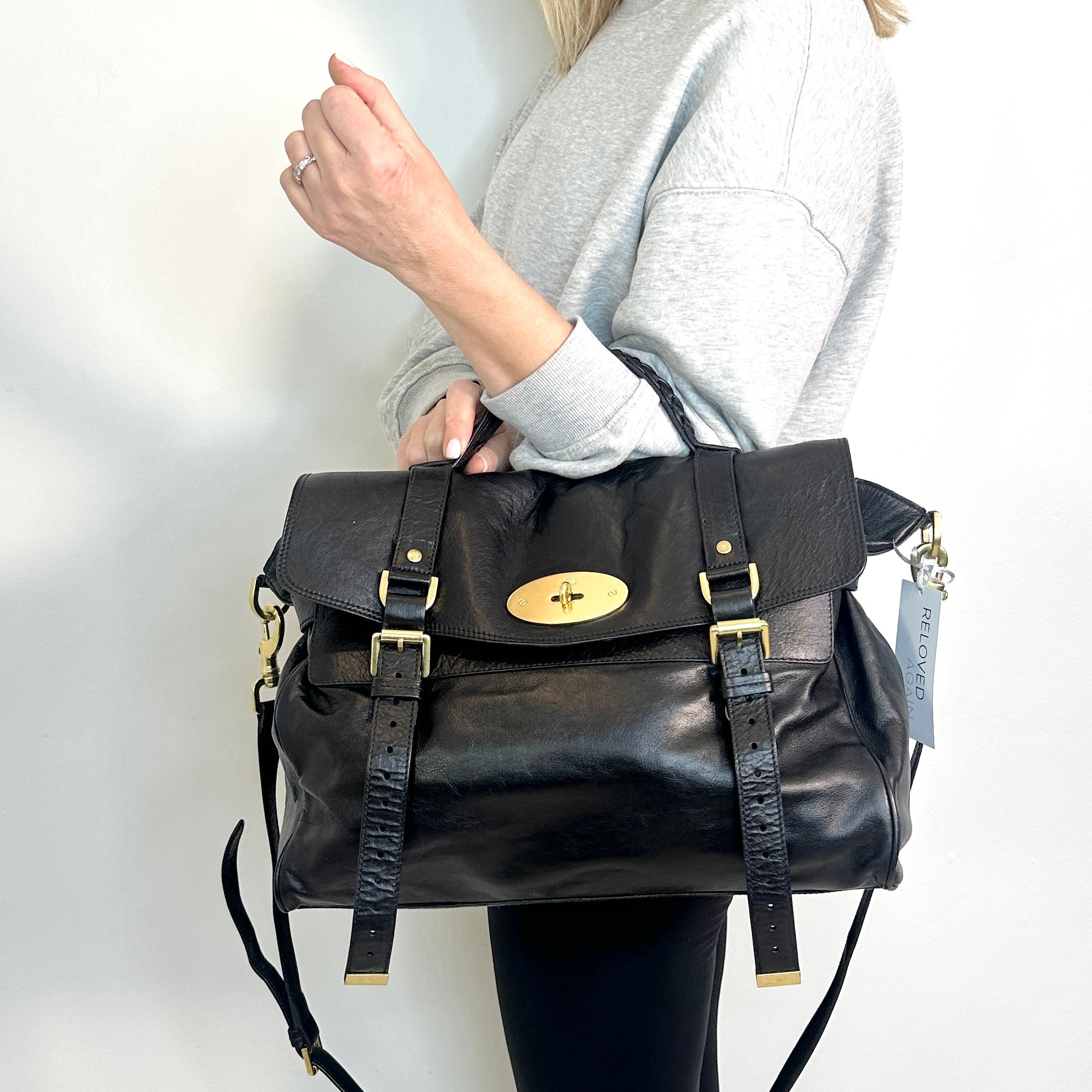 Oversized Alexa black crossbody bag RRP £1395