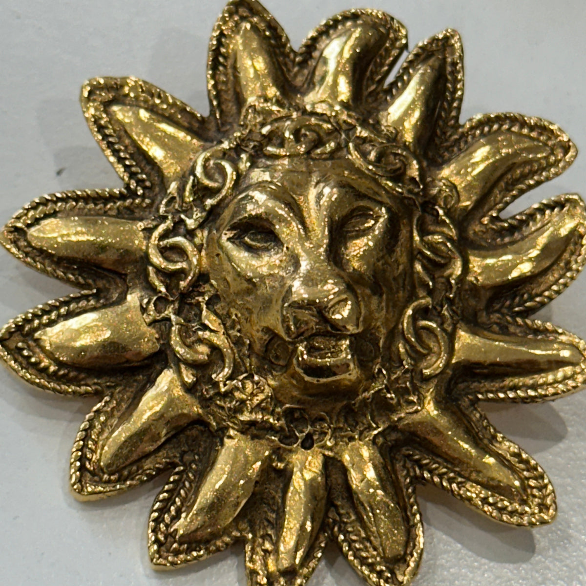 Chanel Vintage Lion and Sun Shaped Brooch (1980) RRP £541  | Authentic Preloved FINAL SALE