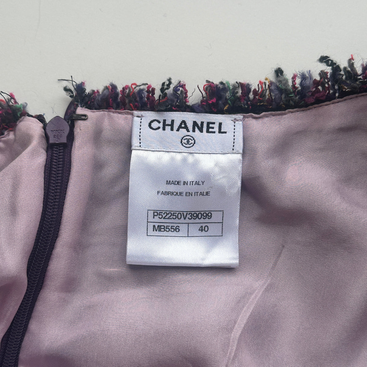 Chanel Purple Tweed peplum top Zip Back RRP £2000 | Authentic Preloved