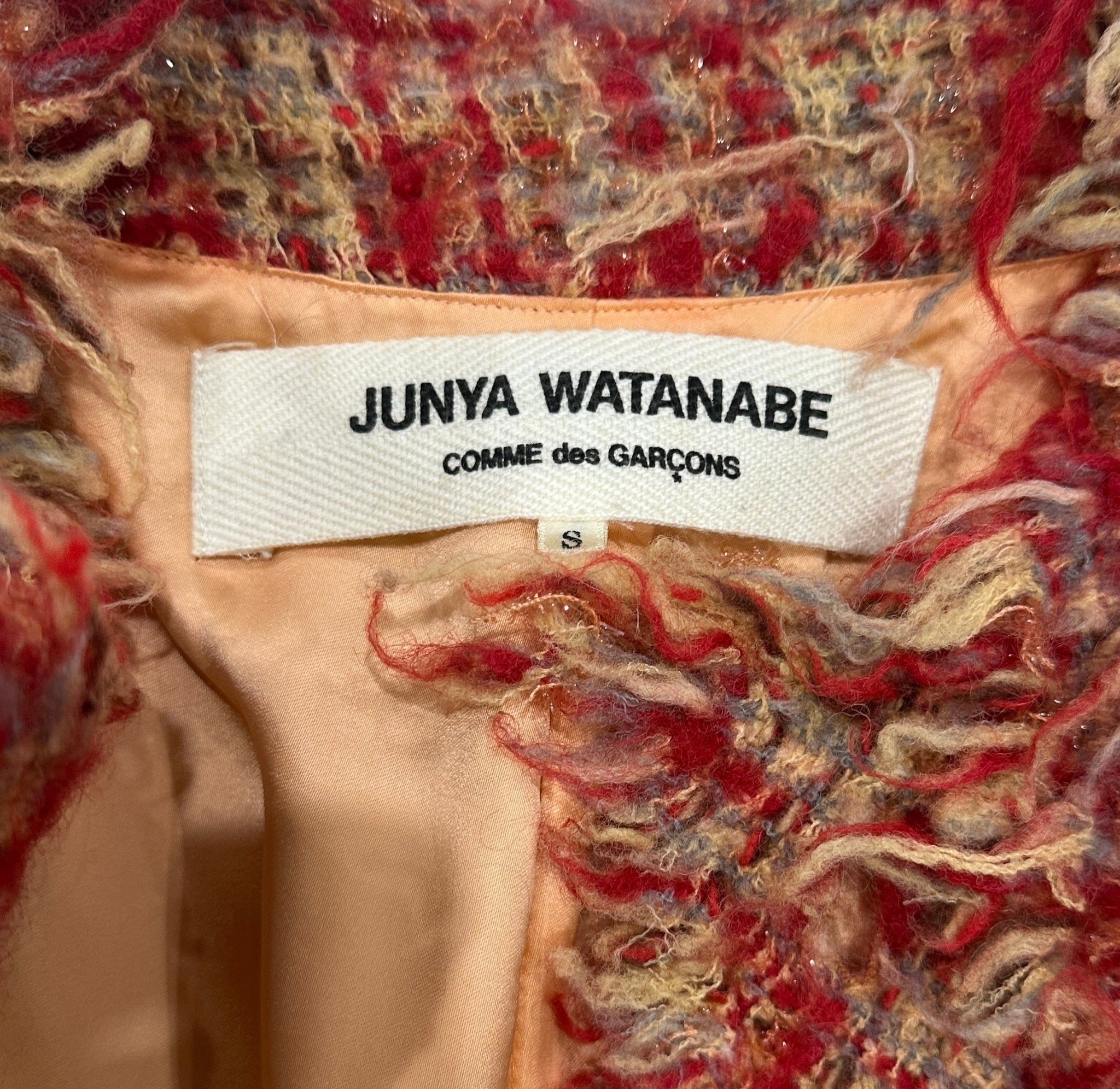 Junya Watanabe Red Boucle Jacket RRP £1500 | Authentic Preloved - Reloved Again
