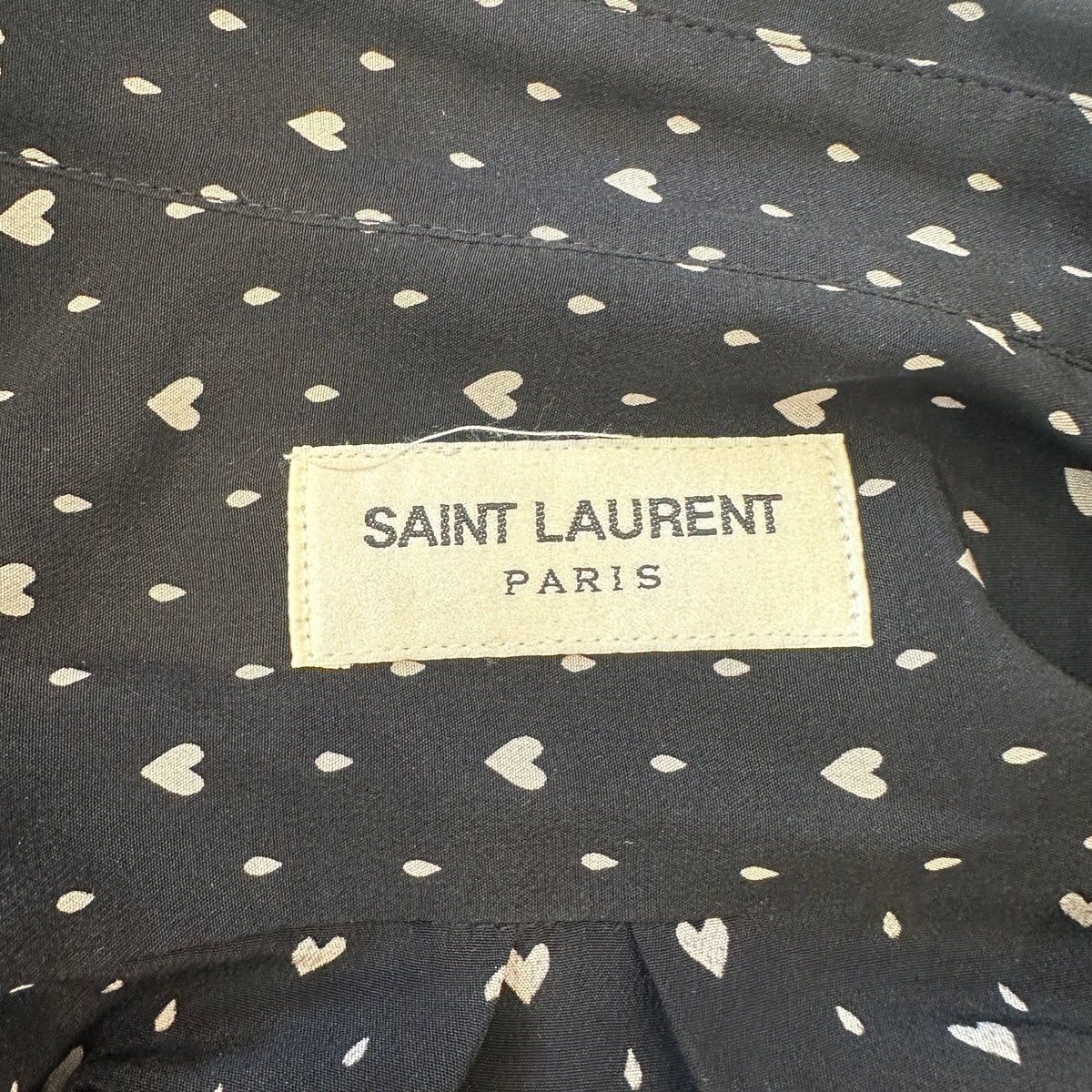 Saint Laurent Heart Print Silk Blouse (RRP £800) | Authentic Preloved