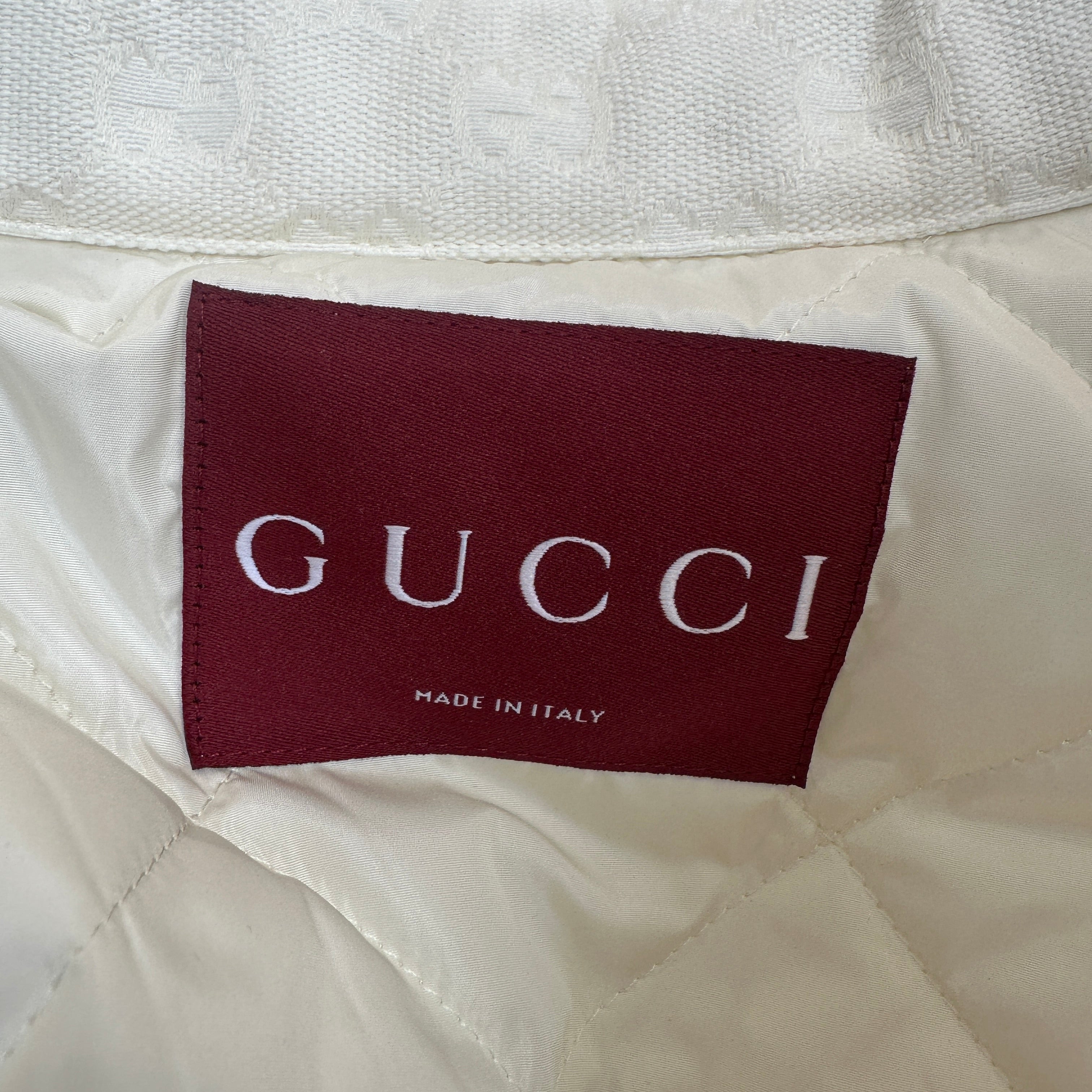 NEW Gucci White GG Monogram Quilted Overshirt Jacket RRP £2400 | Authentic Preloved
