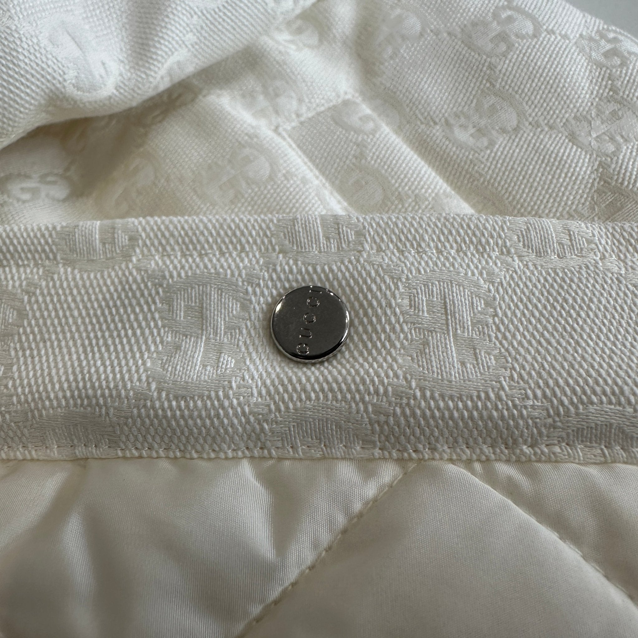 NEW Gucci White GG Monogram Quilted Overshirt Jacket RRP £2400 | Authentic Preloved - Reloved Again