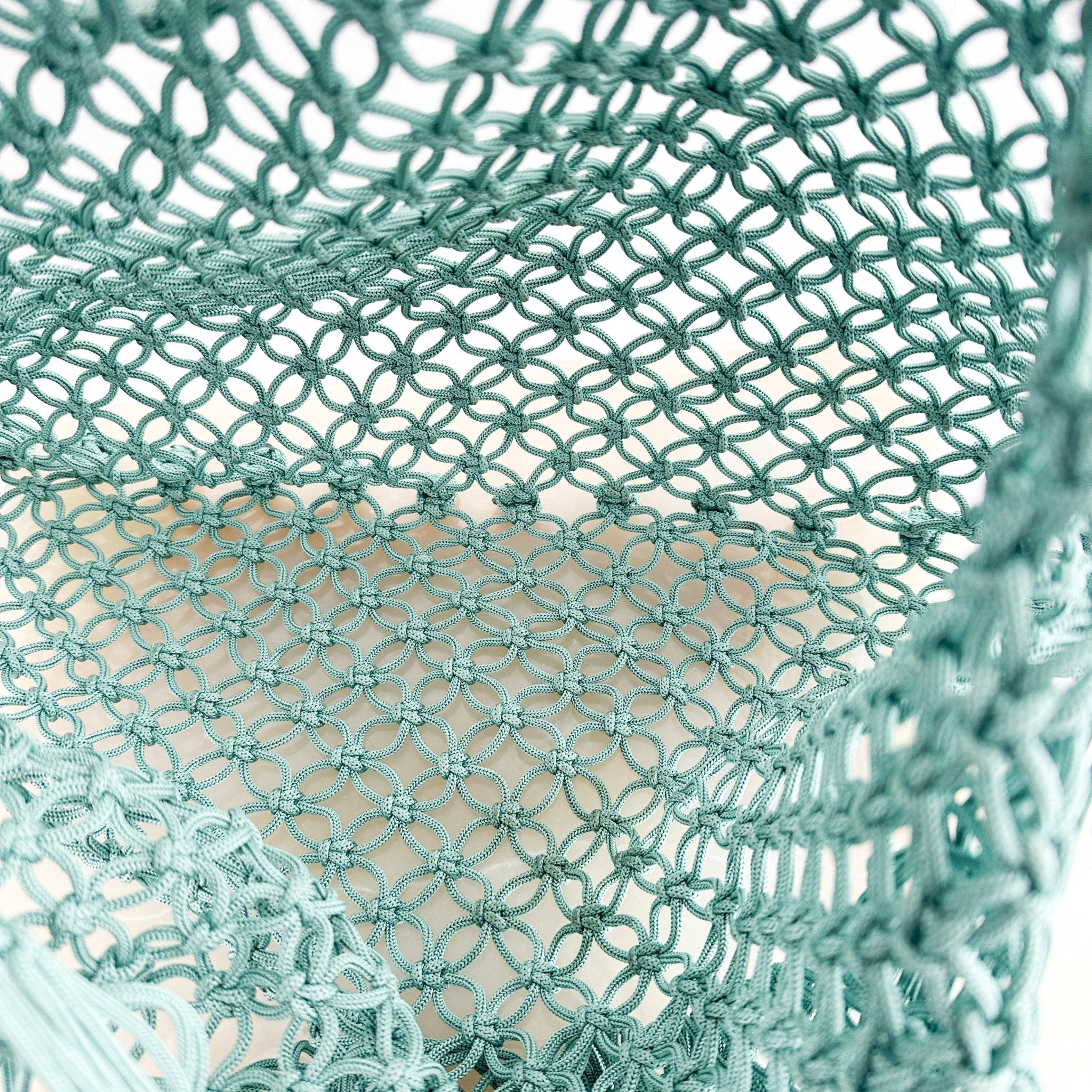 Sea Green Macramé Net Beach Tote Bag | Authentic Preloved FINAL SALE - Reloved Again
