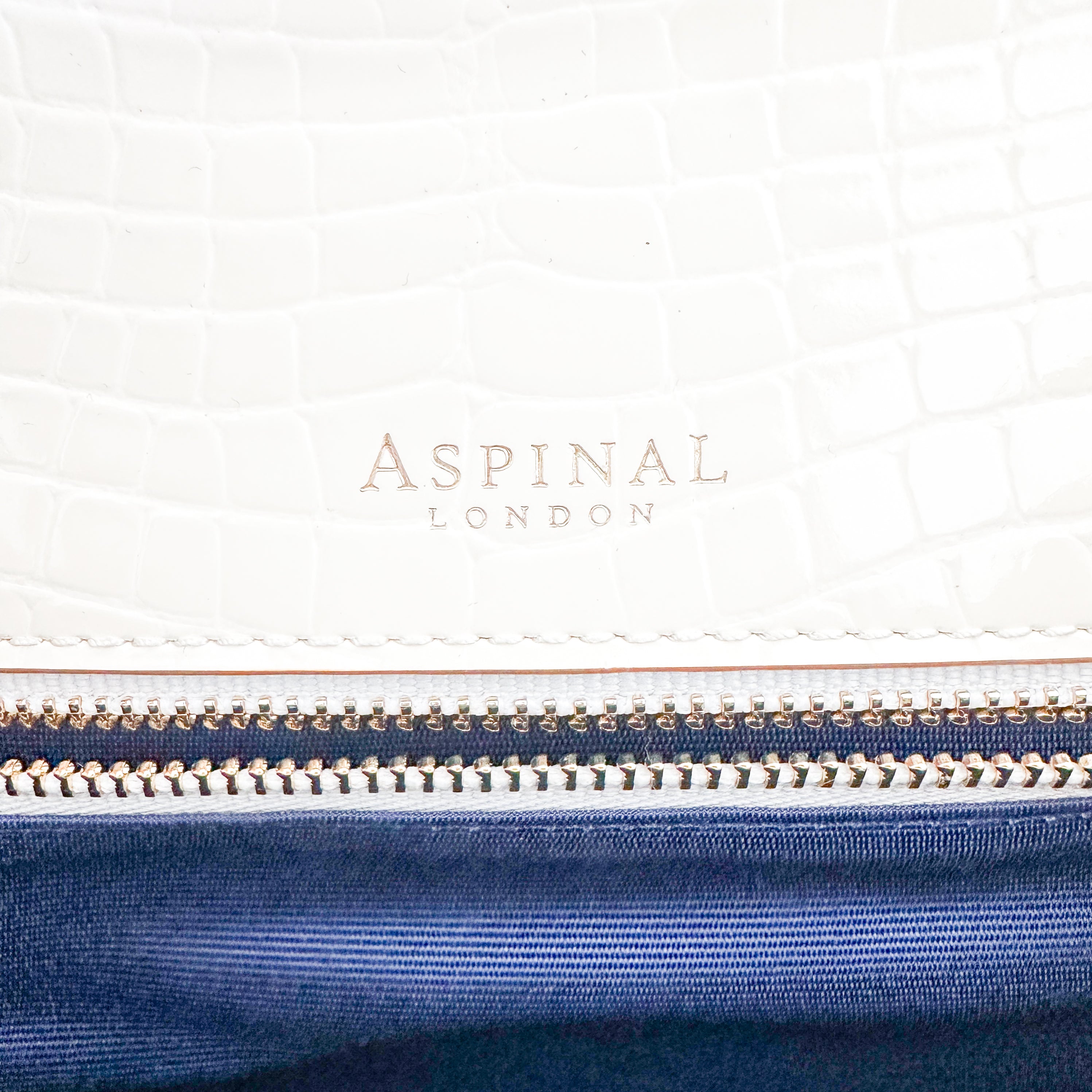 NEW Aspinal of London White Mayfair Croc Crossbody Bag (RRP £695) | Authentic Preloved