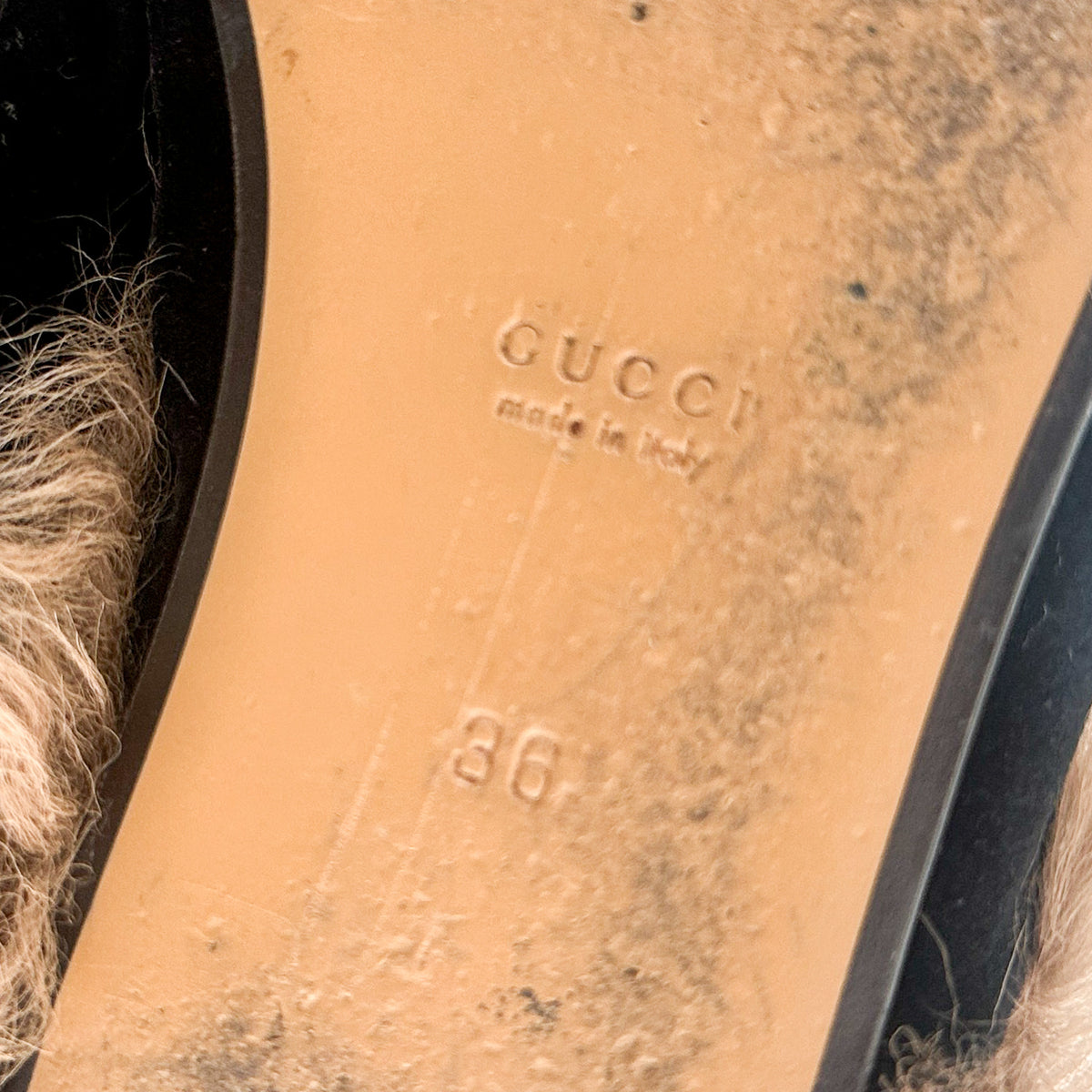 Gucci Black Velvet Princetown Horsebit Fur Mules UK 3 (RRP £1000) | Authentic Preloved - Reloved Again