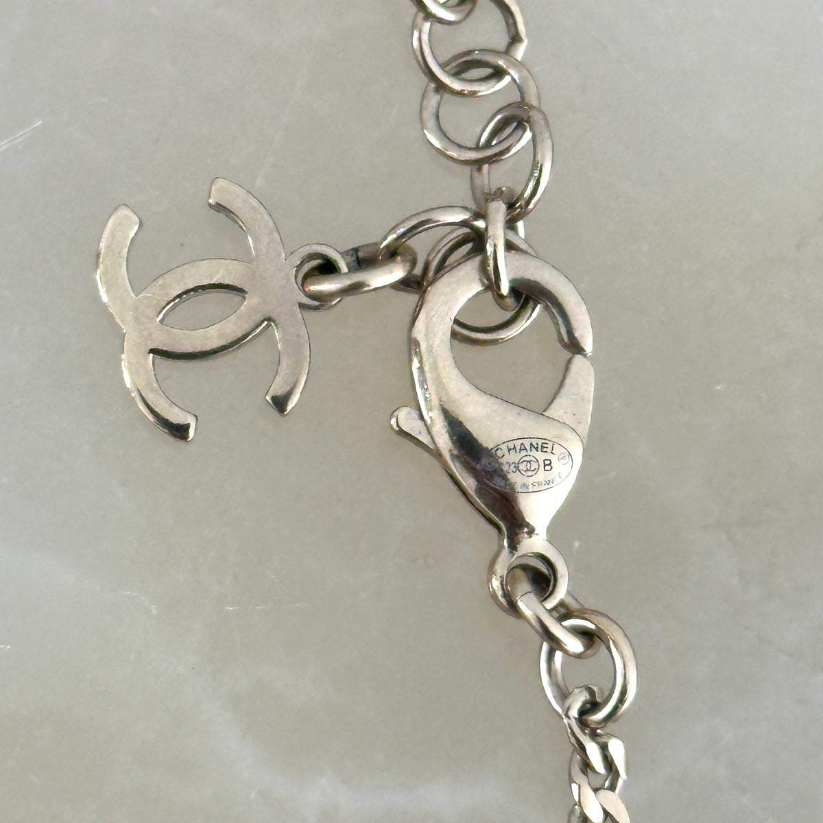 Chanel Coco Mark Heart CC Long Necklace in Champagne | Authentic Preloved RRP £1200