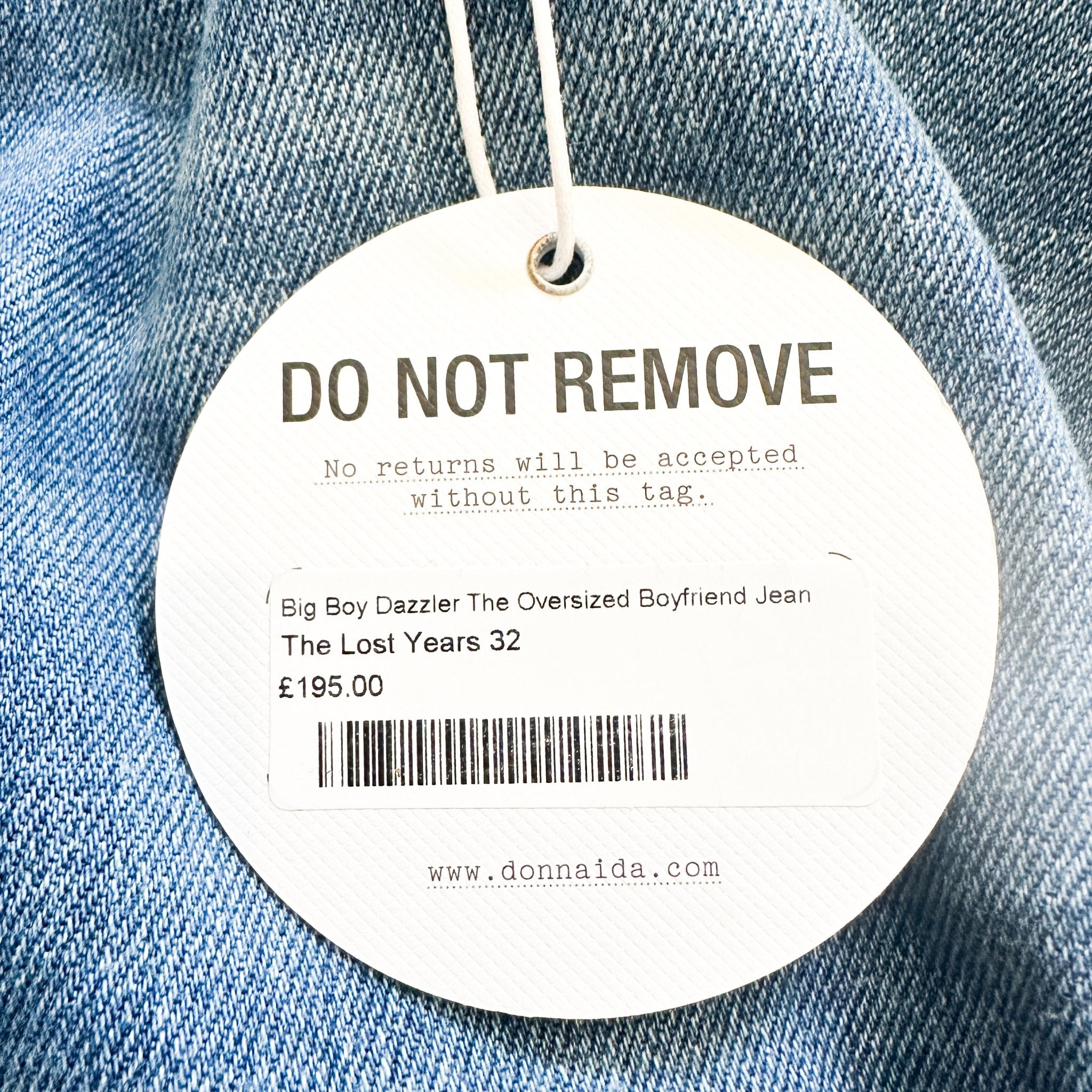 NEW Donna Ida Blue Big Boy Dazzler The Oversized Boyfriend Jeans RRP £195 | Authentic Preloved