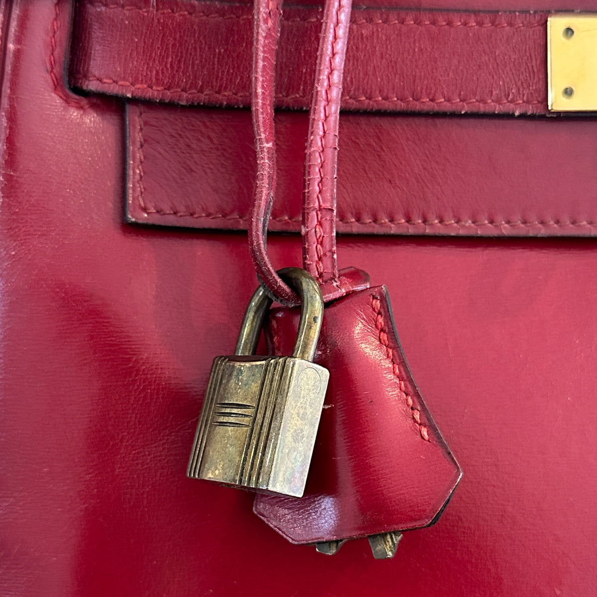 Hermes Kelly 28 Box Leather Rouge 1982 (RRP £13,000 ) | Authentic Preloved