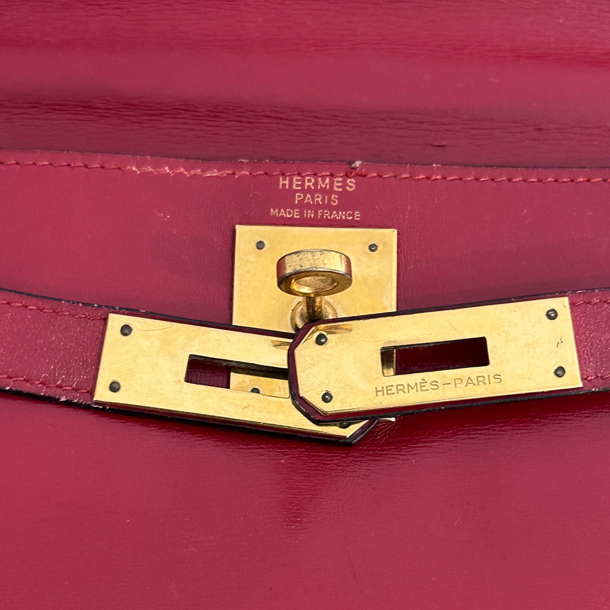 Hermes Kelly 28 Box Leather Rouge 1982 (RRP £13,000 ) | Authentic Preloved