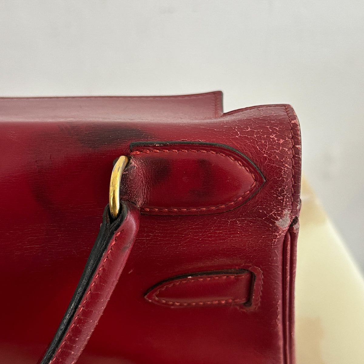 Hermes Kelly 28 Box Leather Rouge 1982 (RRP £13,000 ) | Authentic Preloved