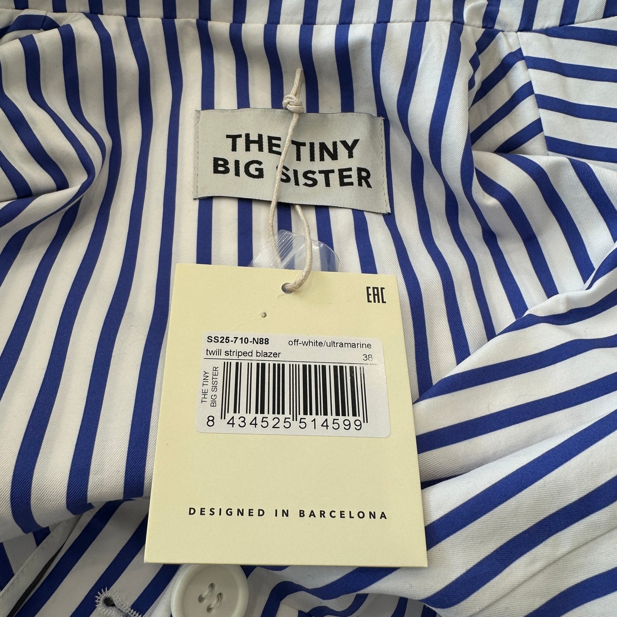 The Tiny Big Sister Twill Striped Blazer RRP £228 | Authentic Preloved - Reloved Again