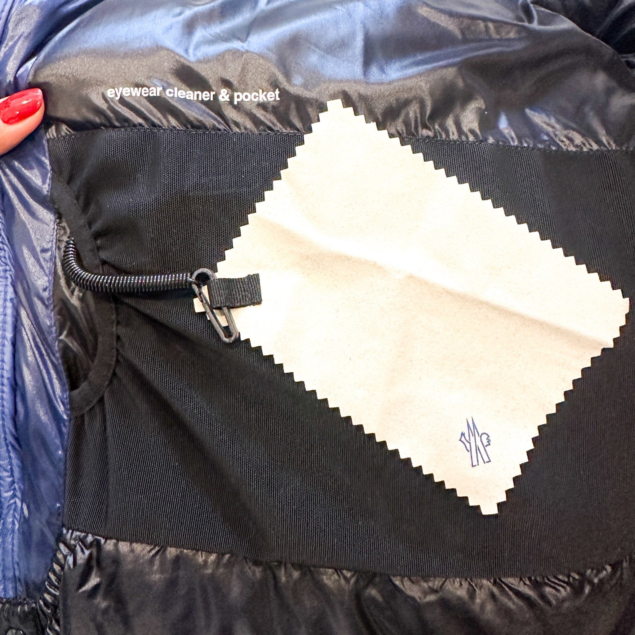 Moncler Blue Quilted Down Coat with Detachable Hood RRP £1000 | Authentic Preloved - Reloved Again