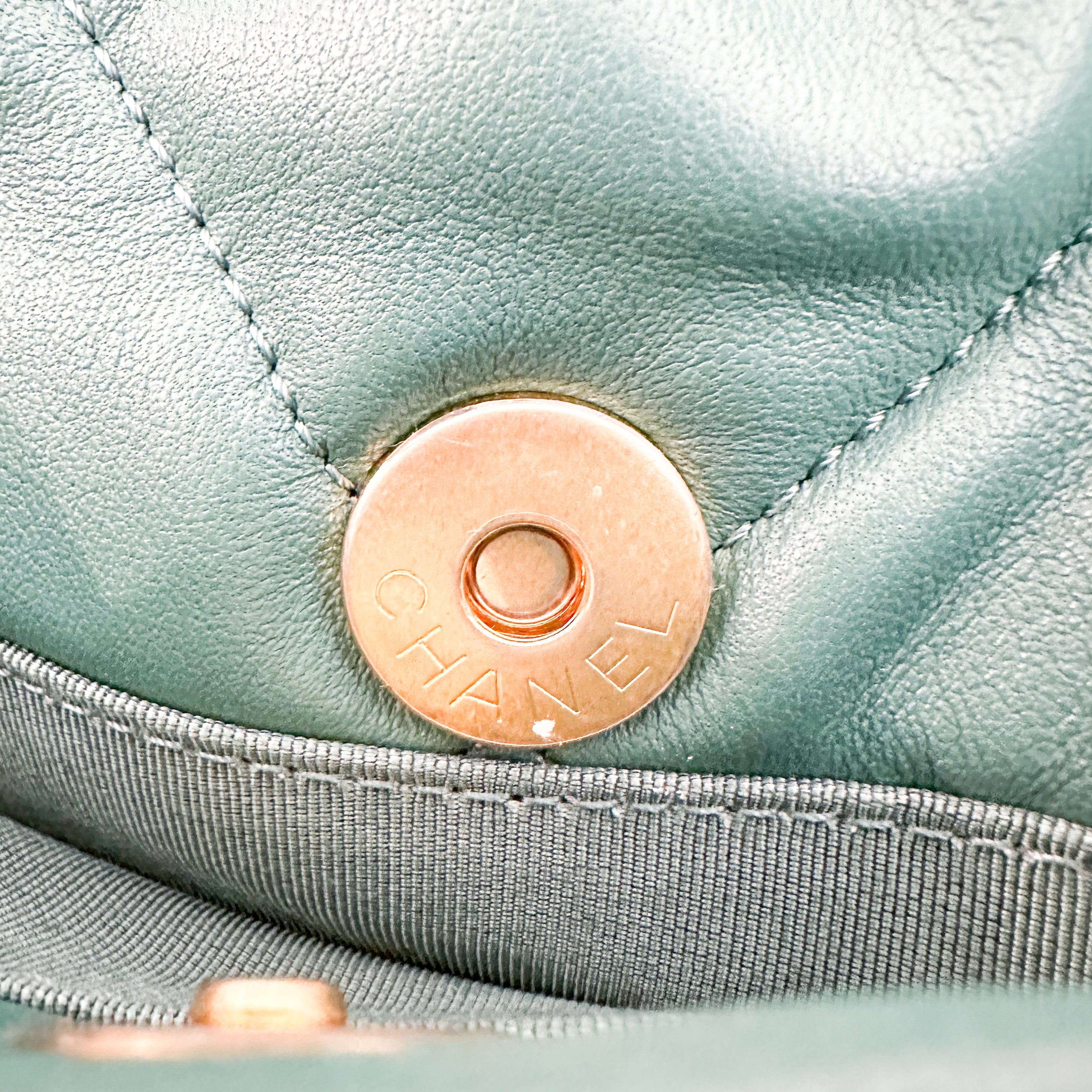 Chanel 19 Small Flap Bag in Turquoise Calfskin (RRP £5500) | Authentic Preloved