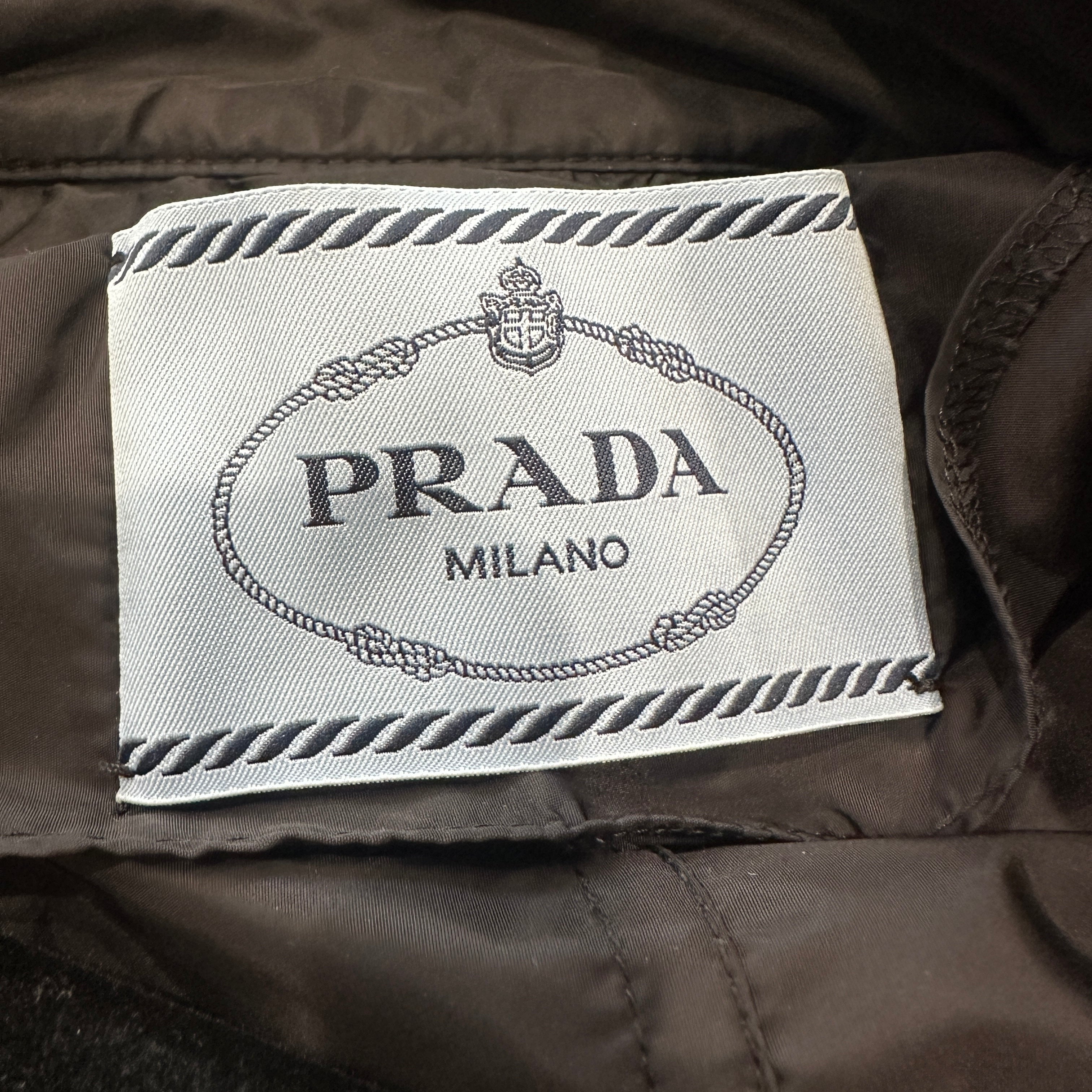 Prada Black Nylon Hooded Rain Jacket (RRP £1400) | Authentic Preloved