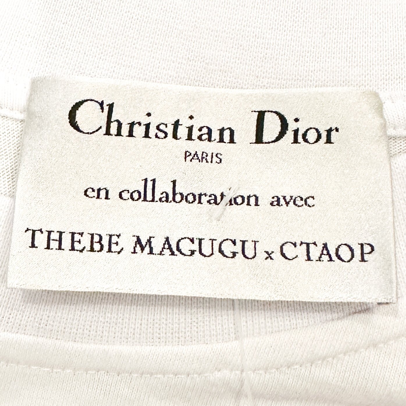 Christian Dior Thebe Magugu X CTAOP White T-Shirt with Yellow Tie RRP £690 | Authentic Preloved - Reloved Again