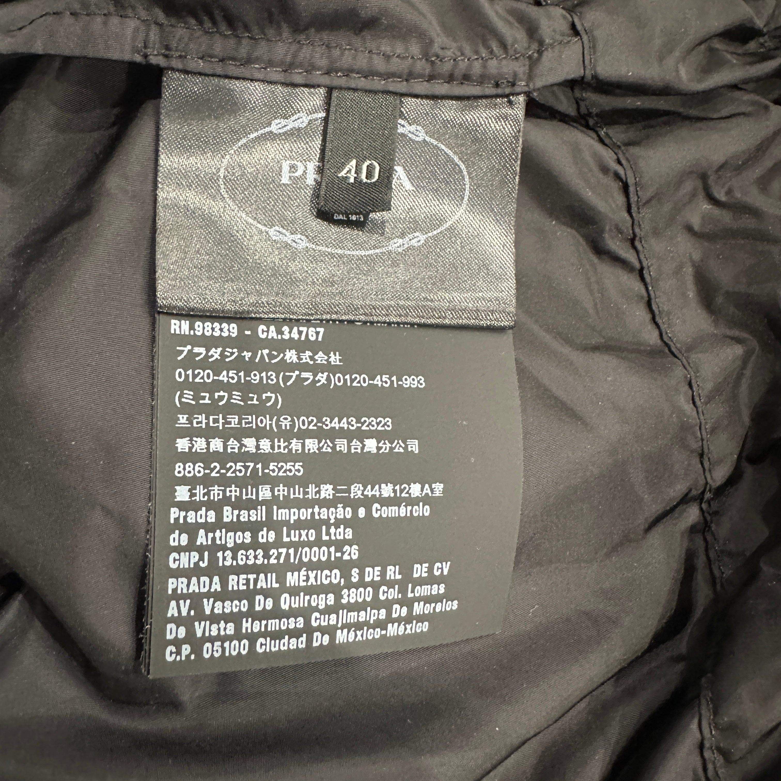 Prada Black Nylon Hooded Rain Jacket (RRP £1400) | Authentic Preloved