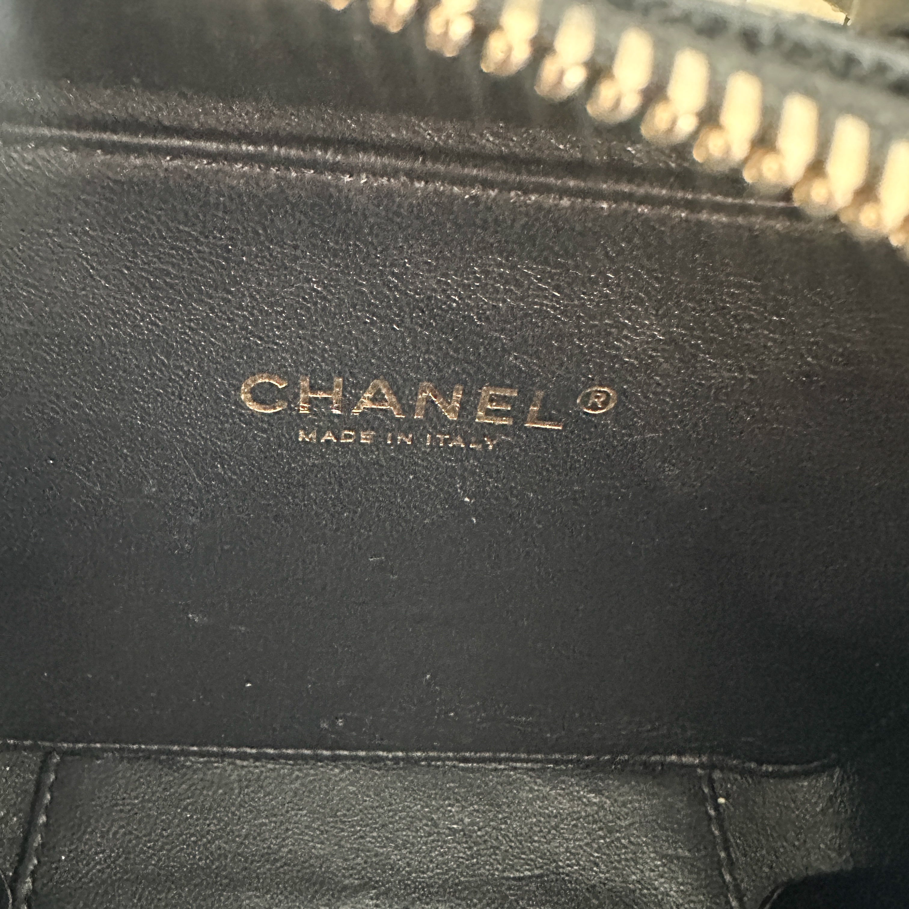Chanel Black Filigree Small Vanity Case in Caviar Leather (RRP £3500) | Authentic Preloved