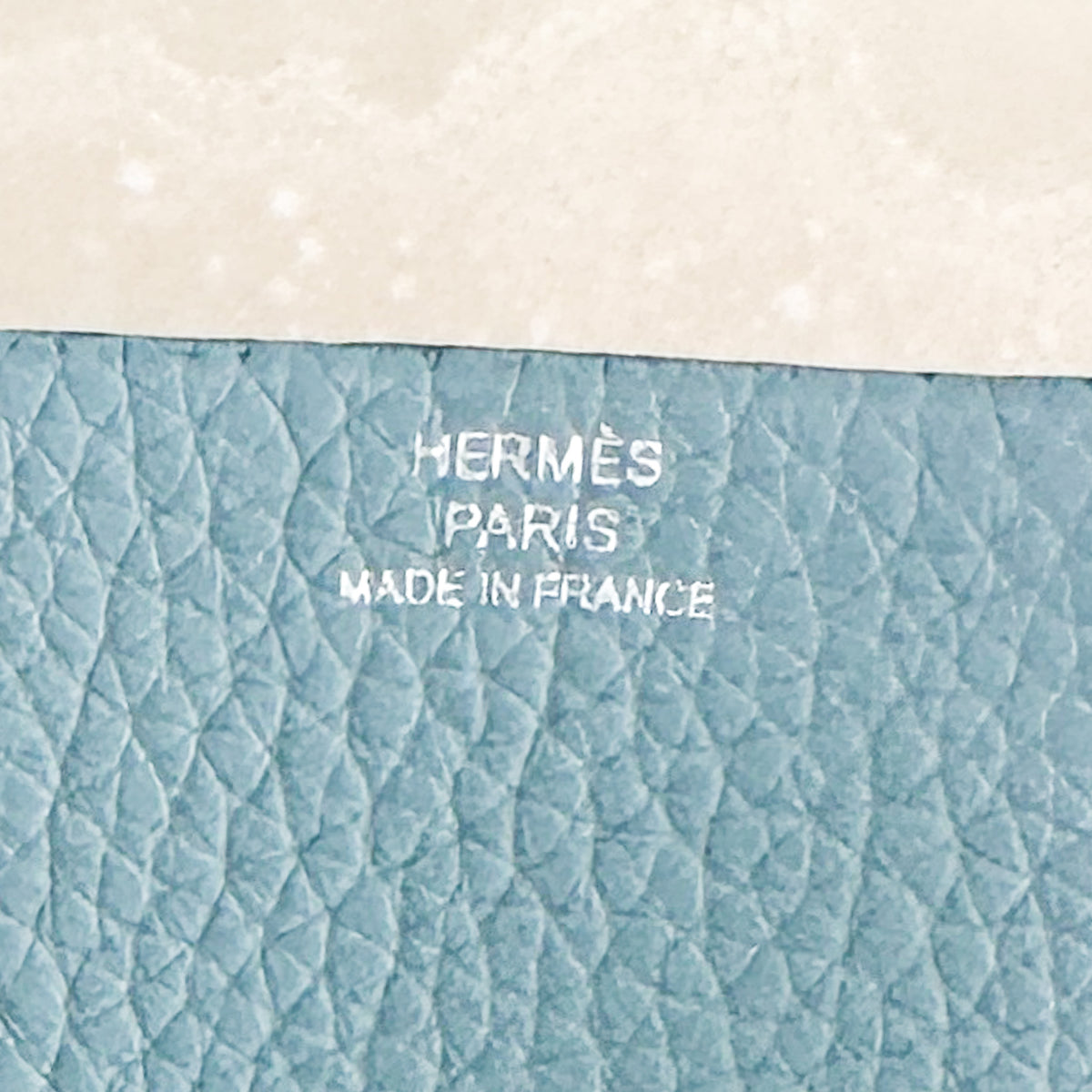 Hermès Taurillon Clemence Victoria II 43 in Palladium Blue | Authentic Preloved