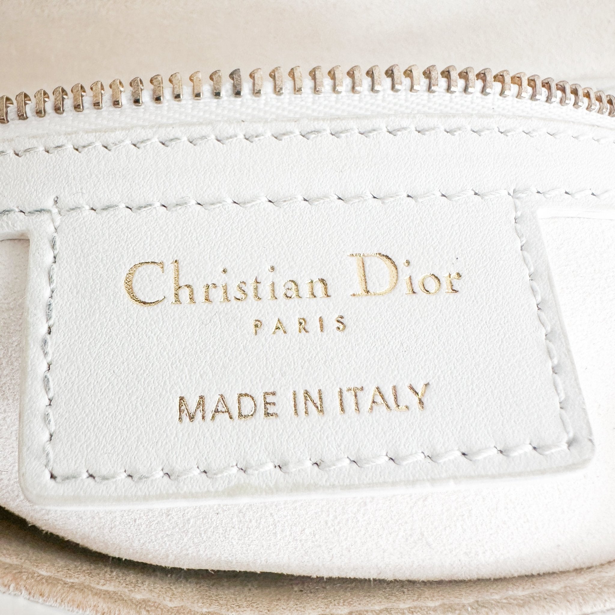 Dior White Perforated Oblique Saddle Bag with Strap (RRP £3500) | Auth