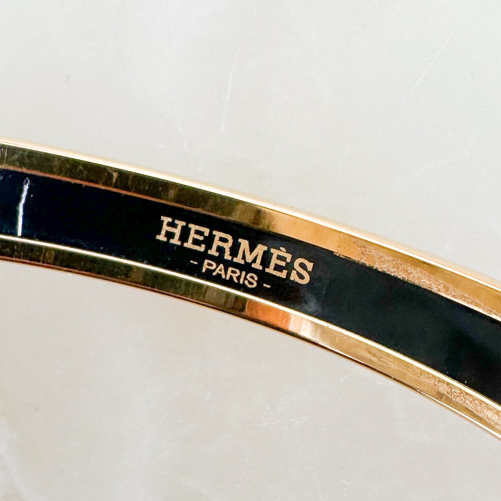 Hermes Red Enamel Bracelet in Gold Plated Metal RRP £315 | Authentic Preloved FINAL SALE